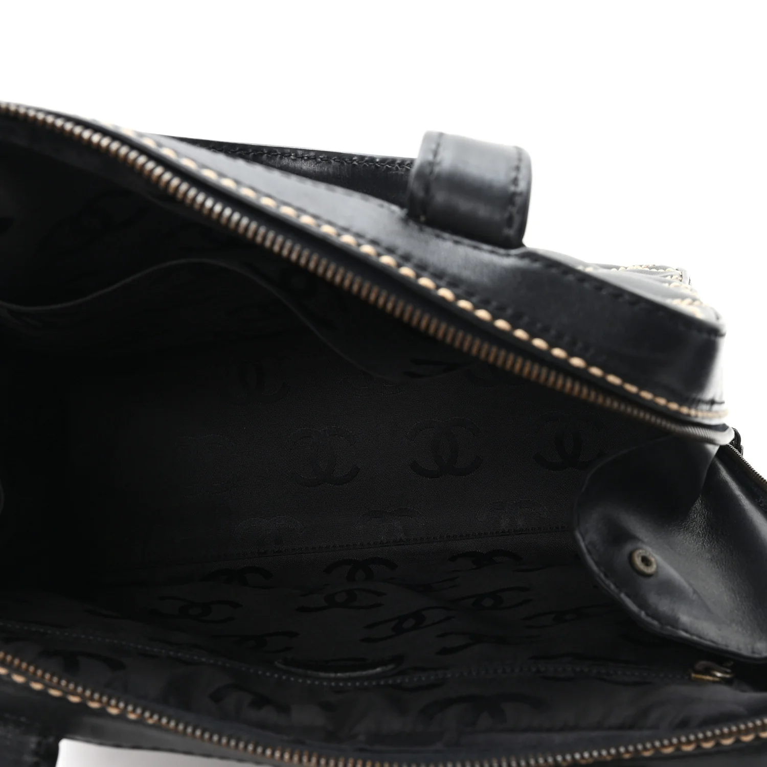 Calfskin Wild Stitch Vertical Top Handle Bag Black - Image 6