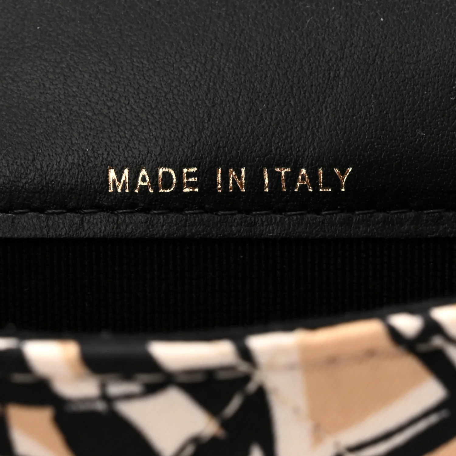 Canvas Check Flag Printed CC Clutch With Chain Beige Multicolor - Image 7