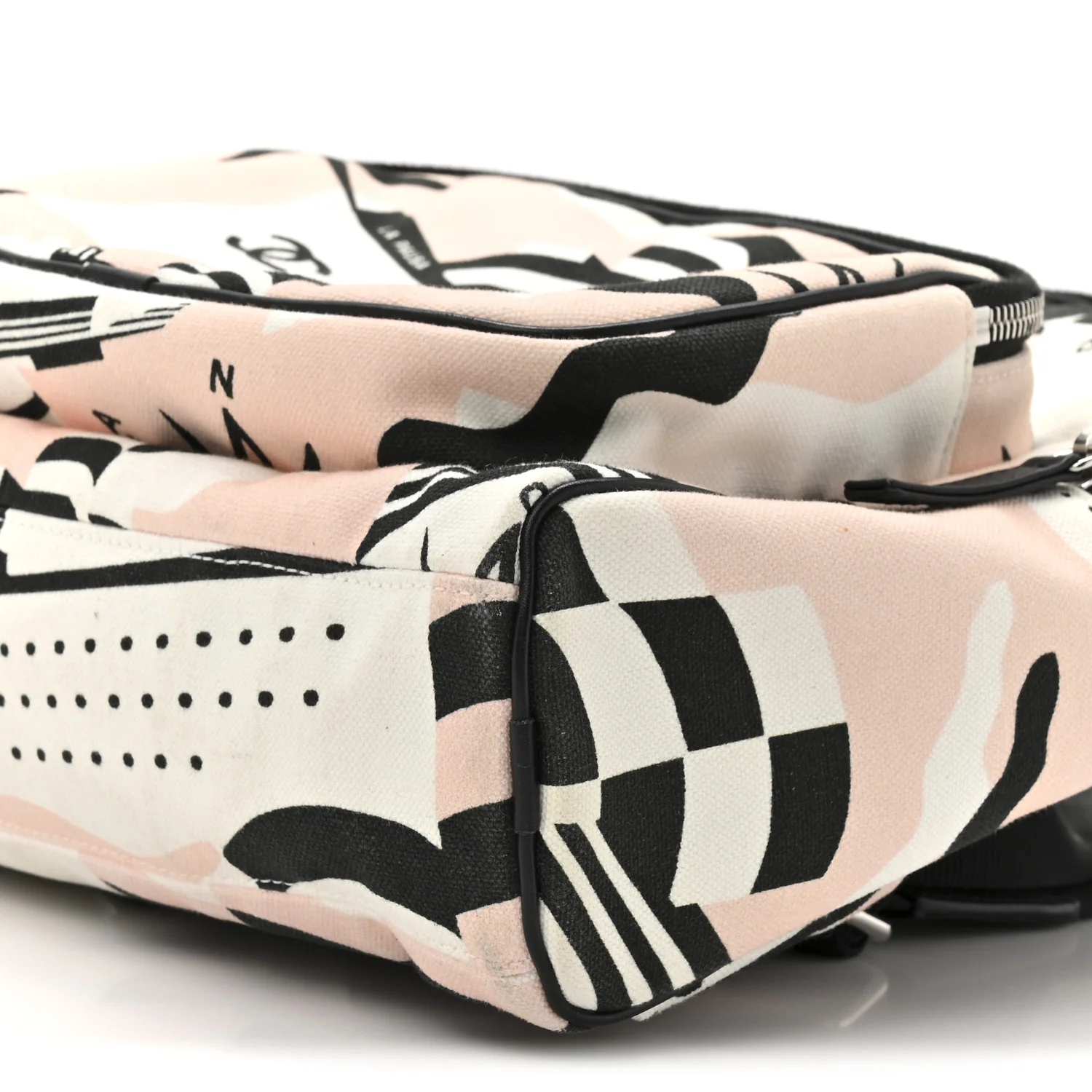 Canvas Cruise La Pausa Print Backpack Pink White Black - Image 9