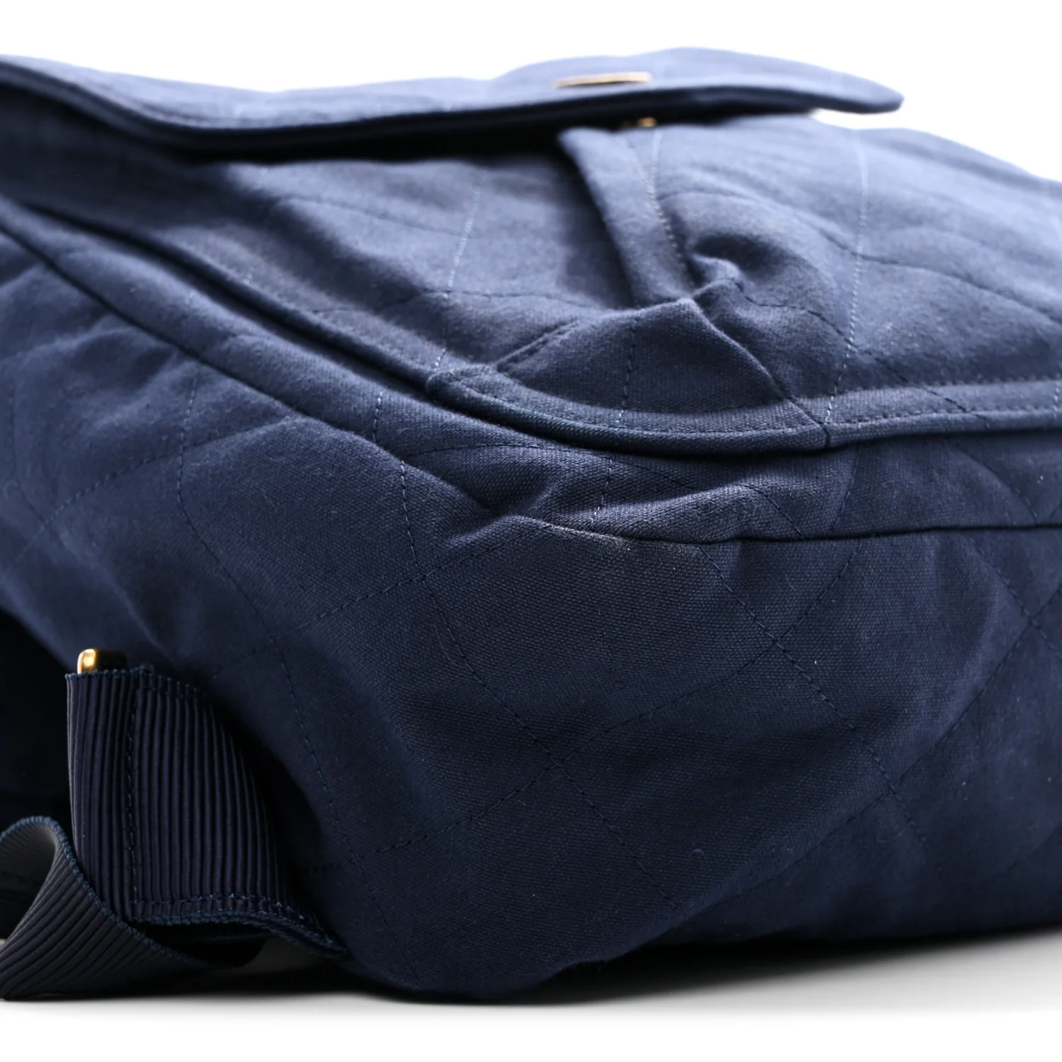 Canvas Double Waist Bag Backpack Blue - Image 13