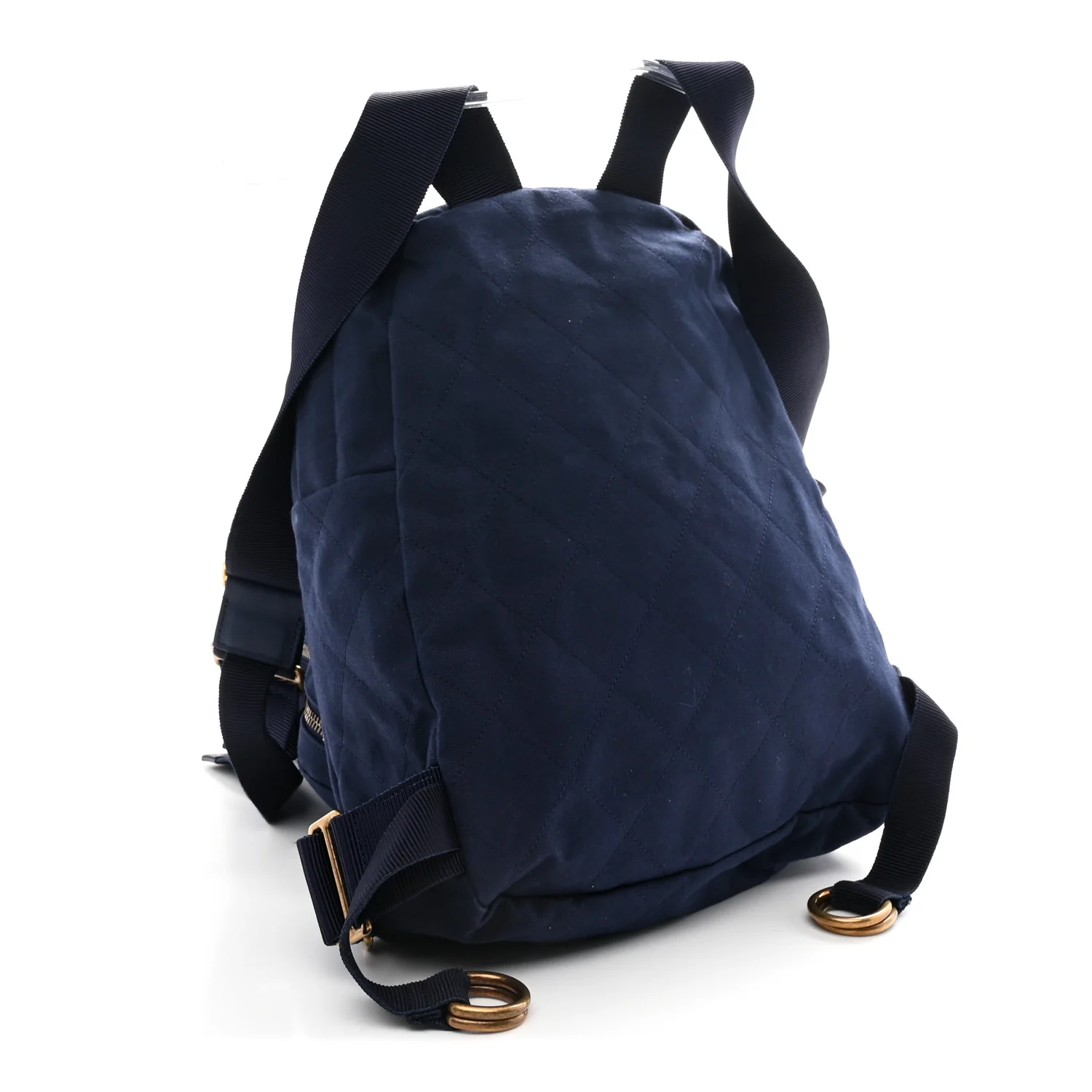 Canvas Double Waist Bag Backpack Blue - Image 4