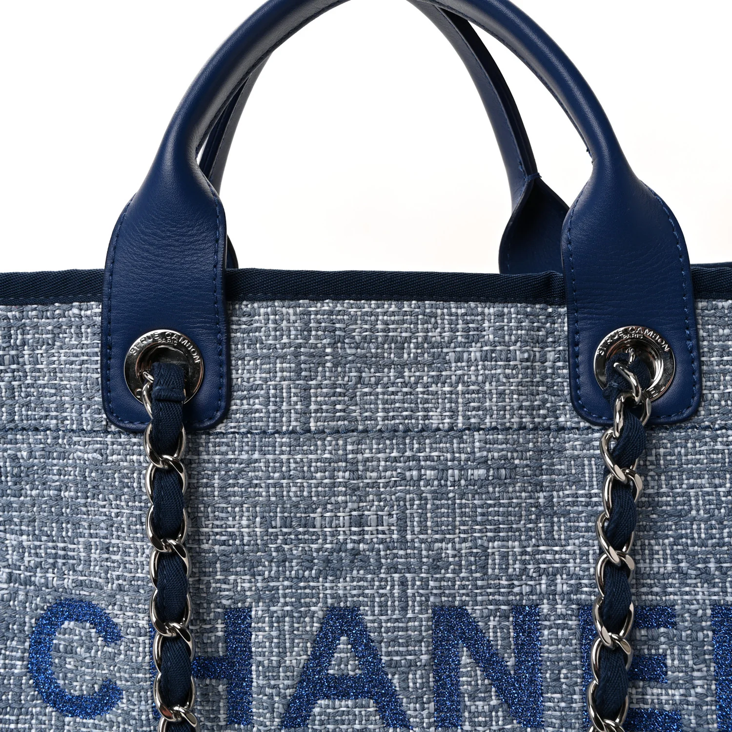 Canvas Extra Large Deauville Tote Blue - Image 8
