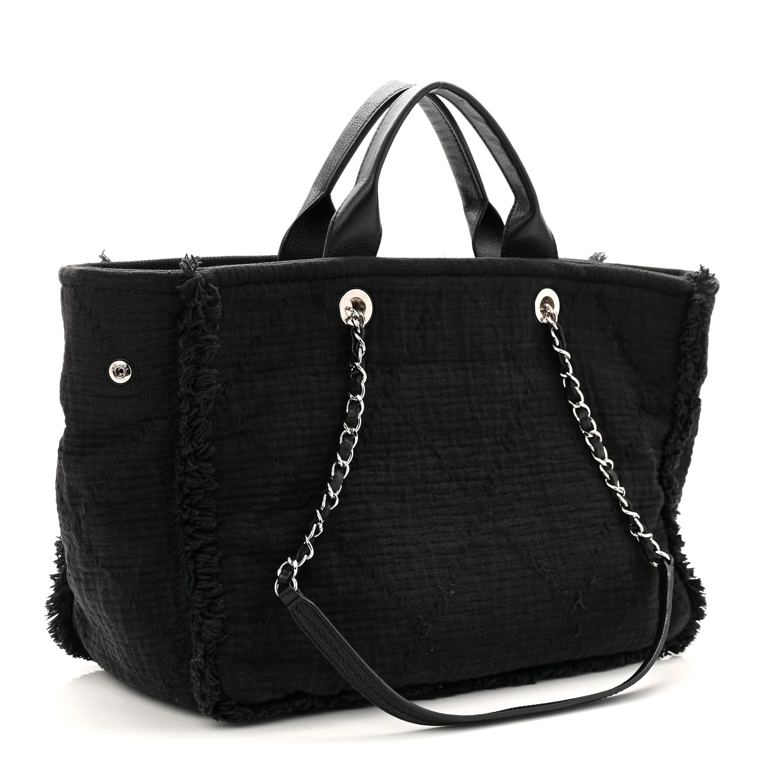 Canvas Large Double Face Shopping Tote Black - Image 3