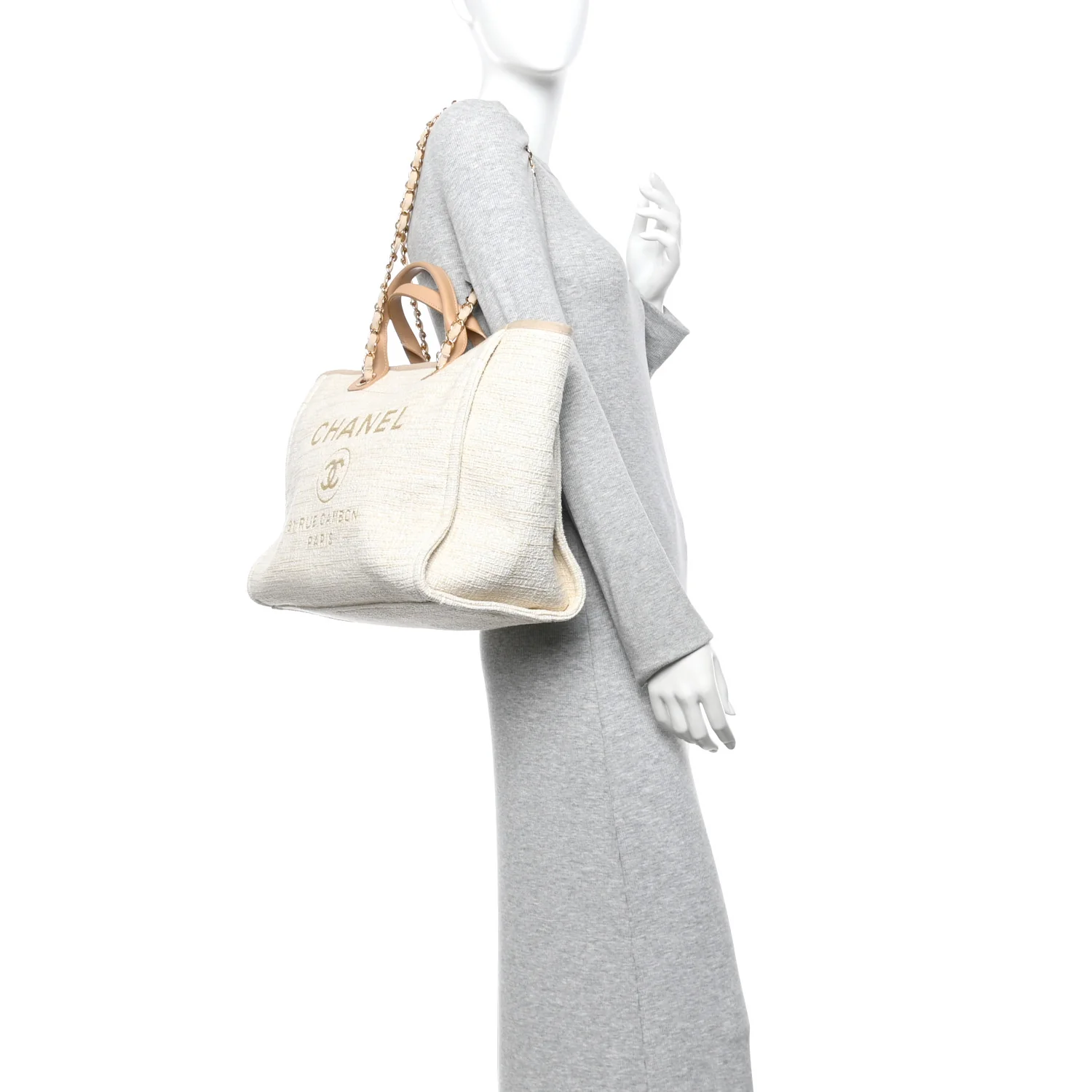 Canvas Medium Deauville Tote Light Beige - Image 2