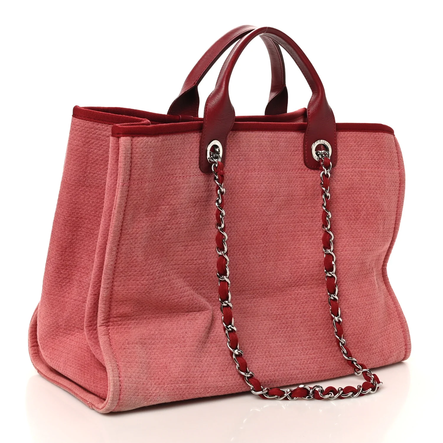 Canvas Medium Deauville Tote Red - Image 3