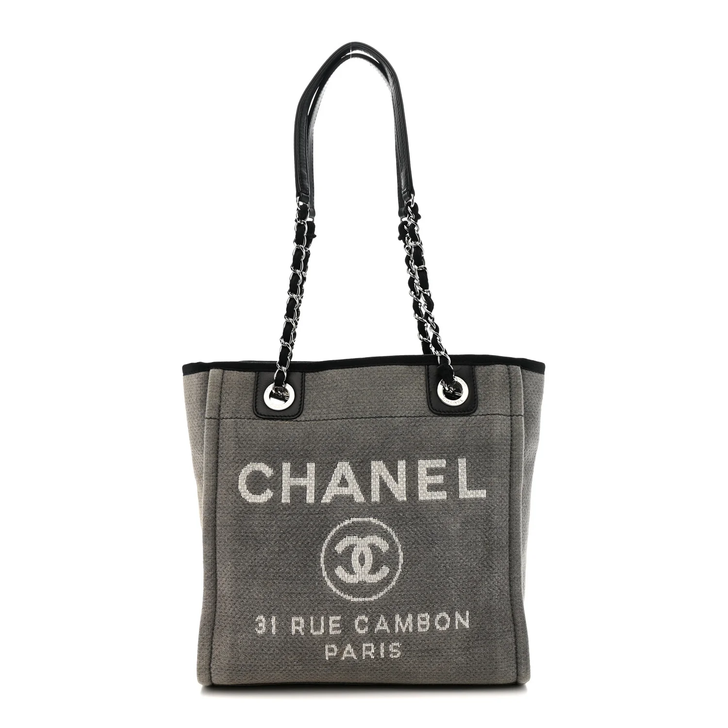 Canvas Mini Deauville Tote Dark Grey