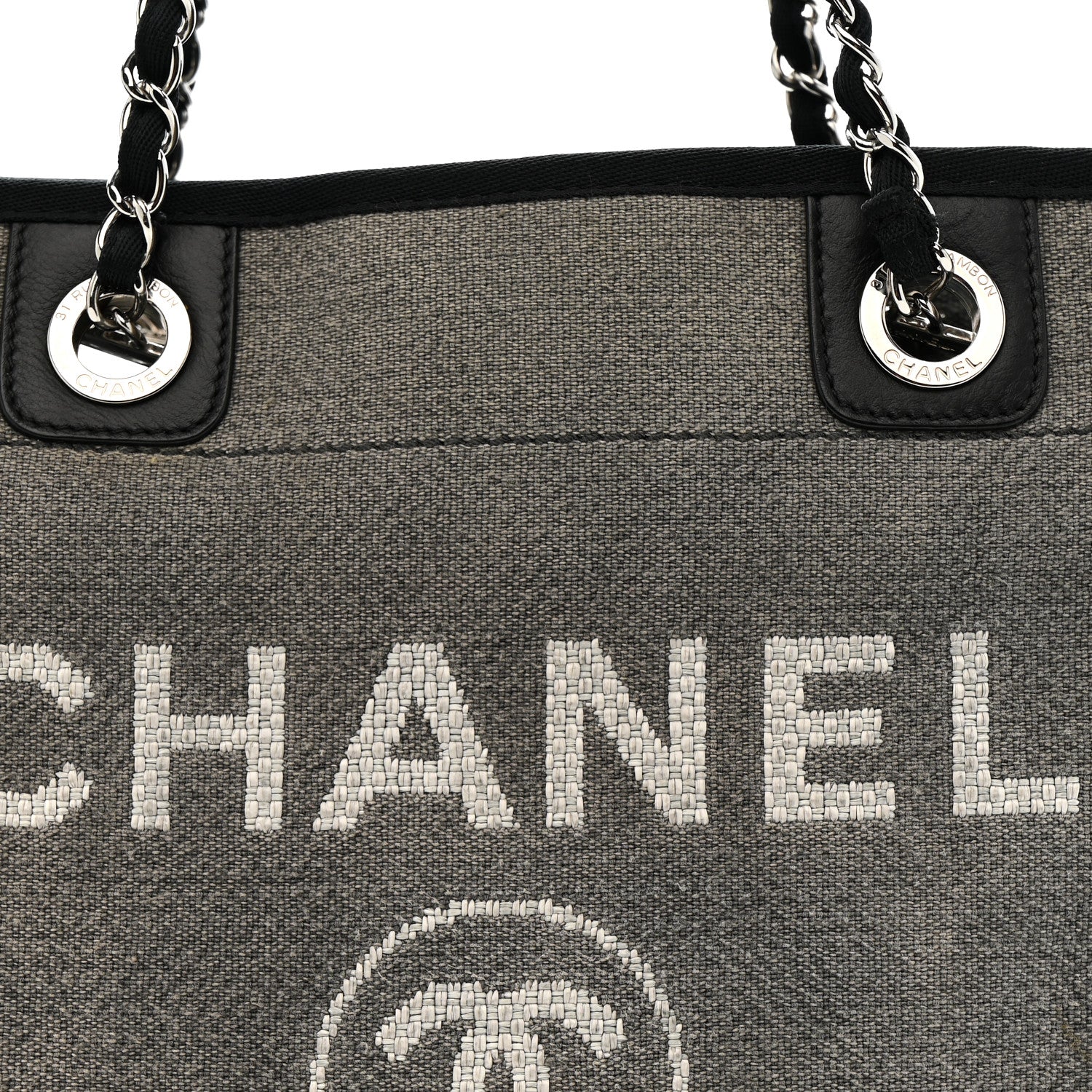 Canvas Mini Deauville Tote Dark Grey - Image 8