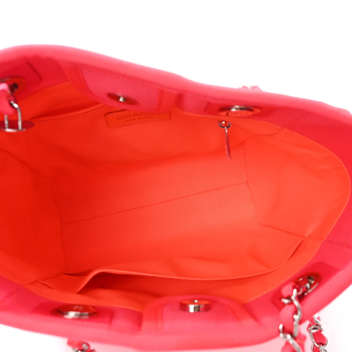 Canvas Mini Deauville Tote Pink Orange - Image 5