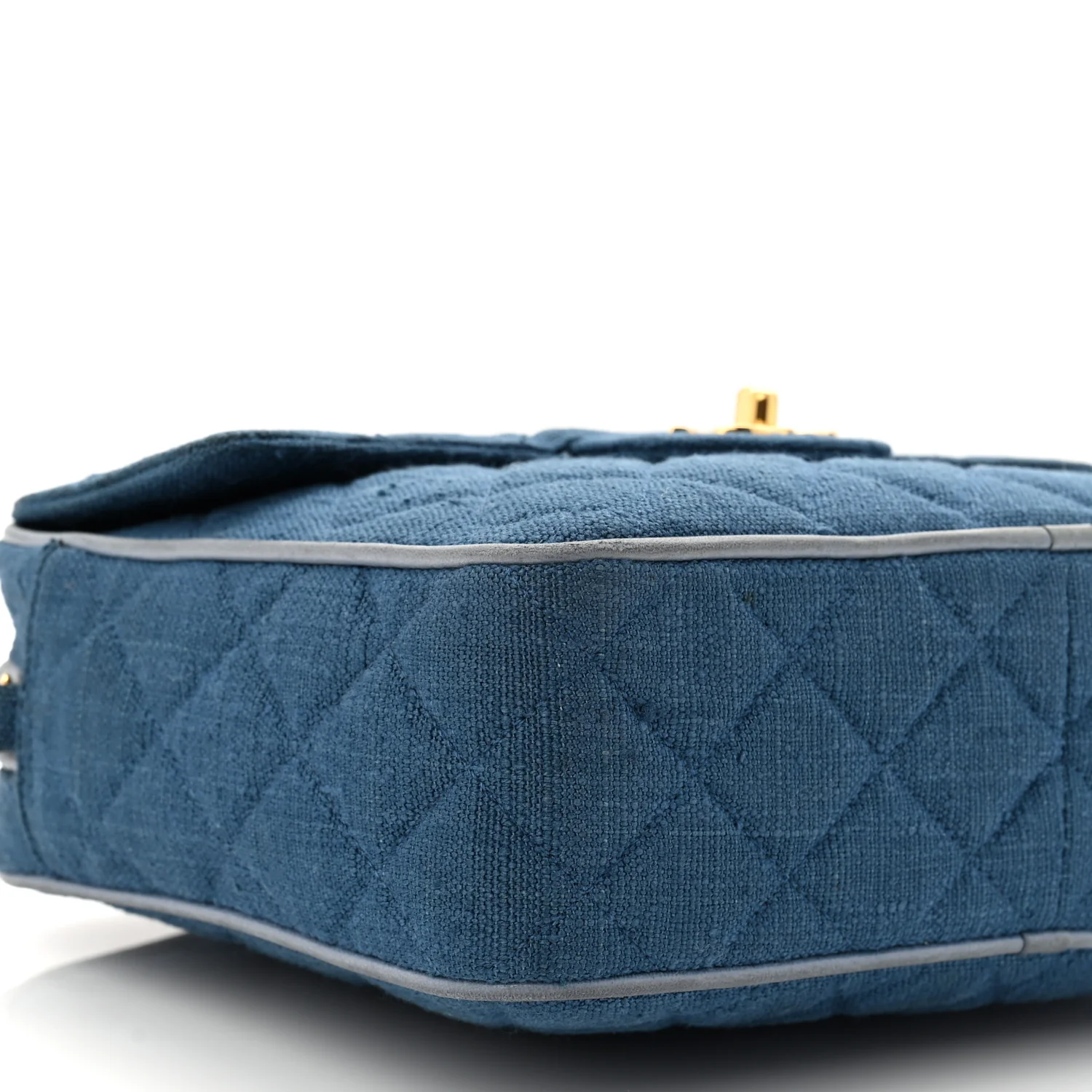 Canvas Quilted CC Tassel Camera Bag Blue - Image 10