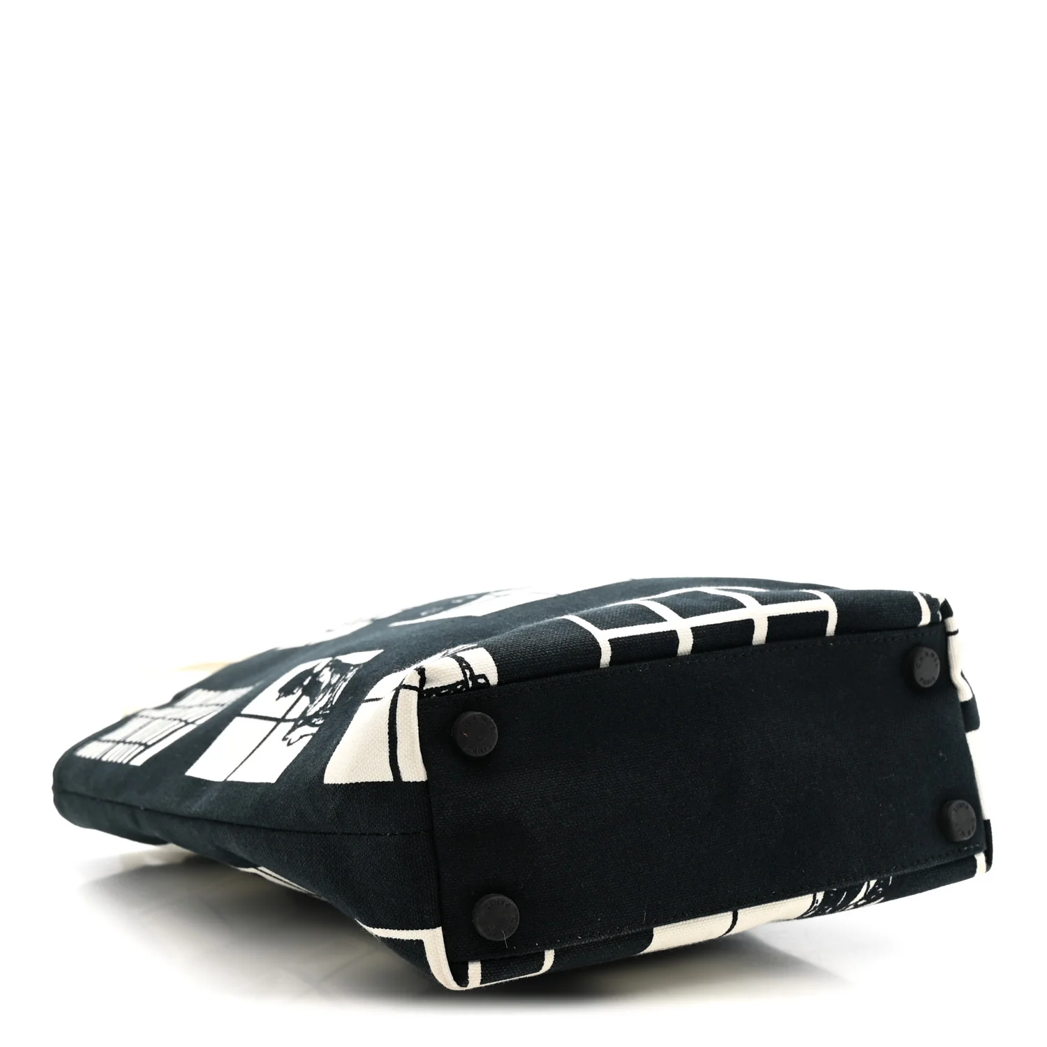 Canvas Small Coco Window Tote Black White - Image 4