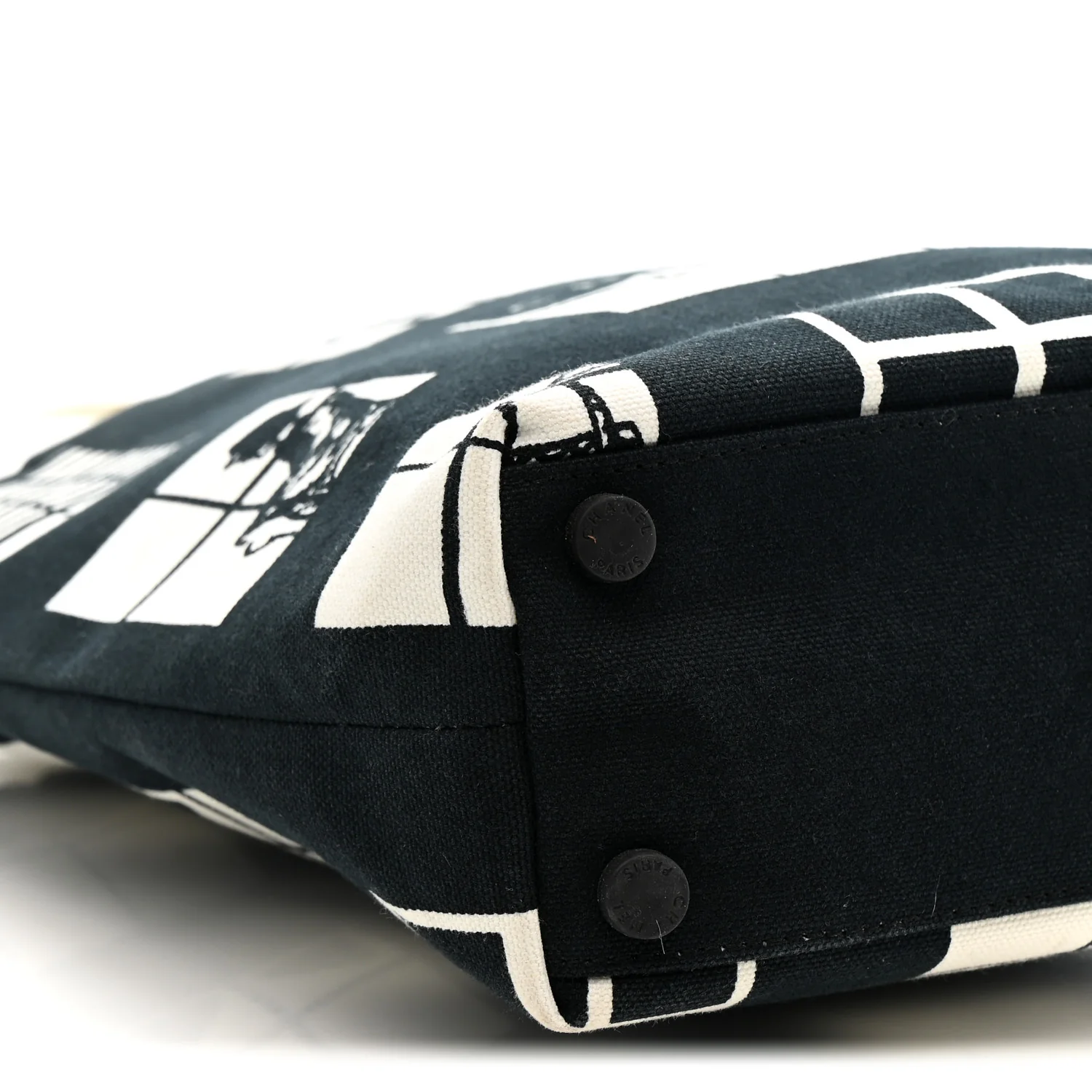 Canvas Small Coco Window Tote Black White - Image 9