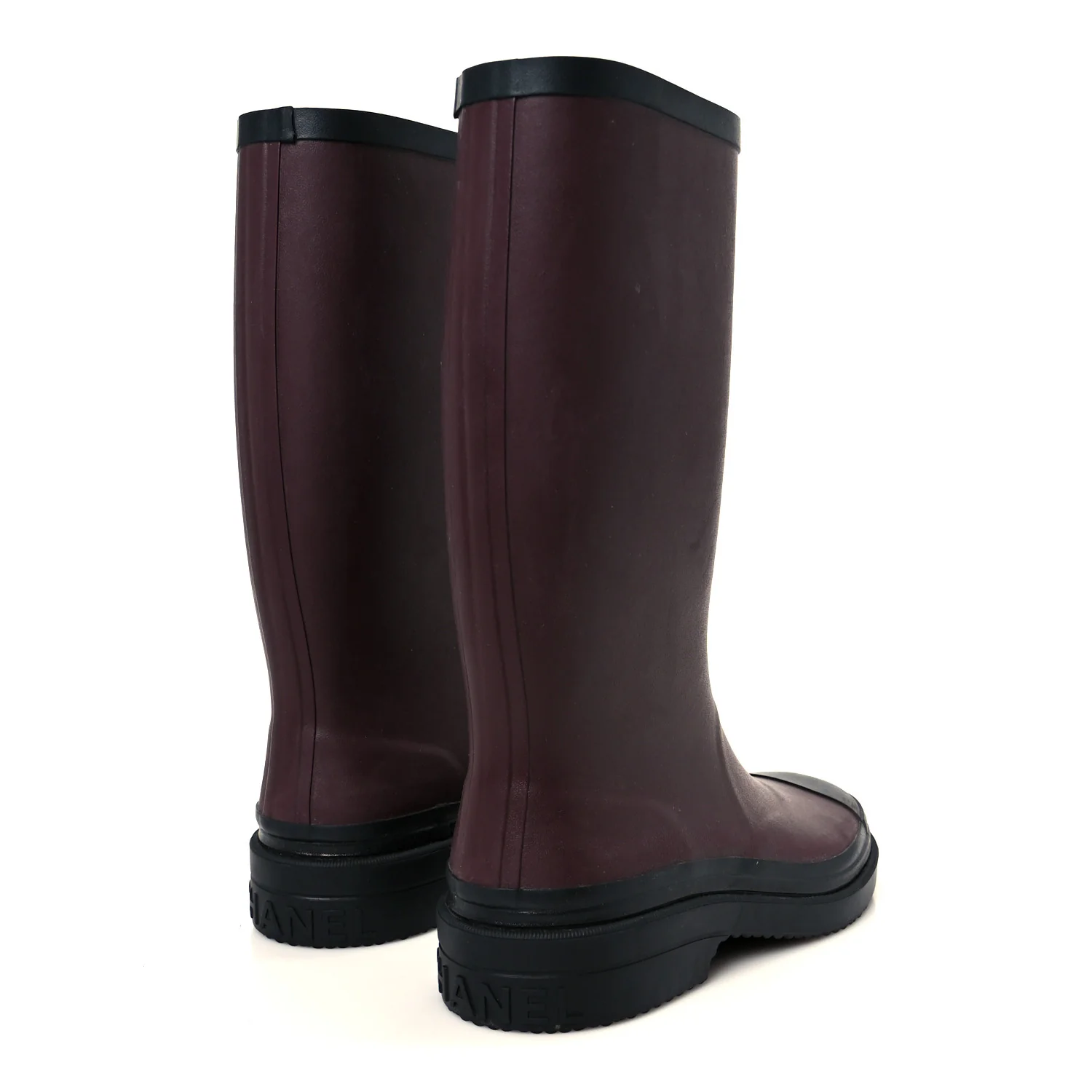 Caoutchouk CC High Boots 37 Burgundy Black - Image 5
