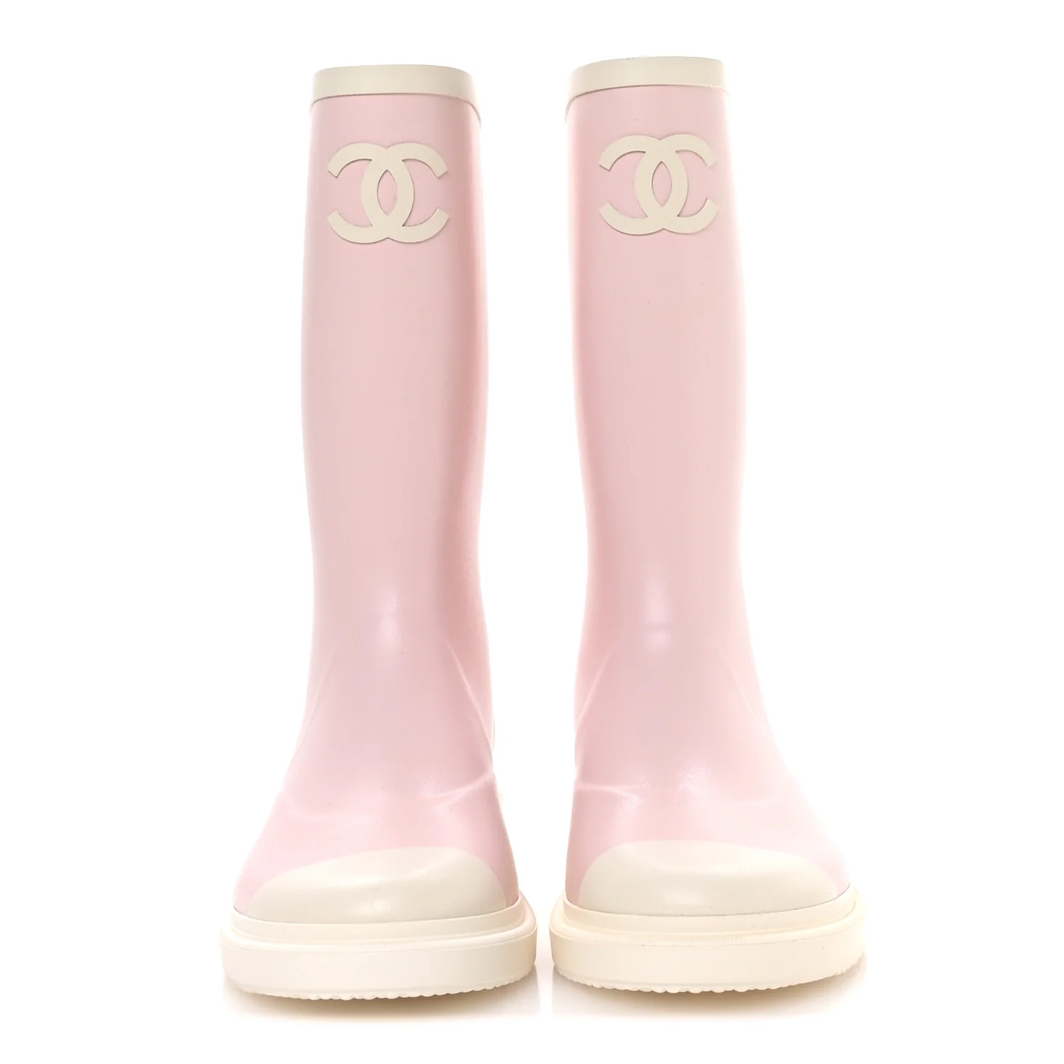 Caoutchouk CC High Boots 38 Light Pink White - Image 3