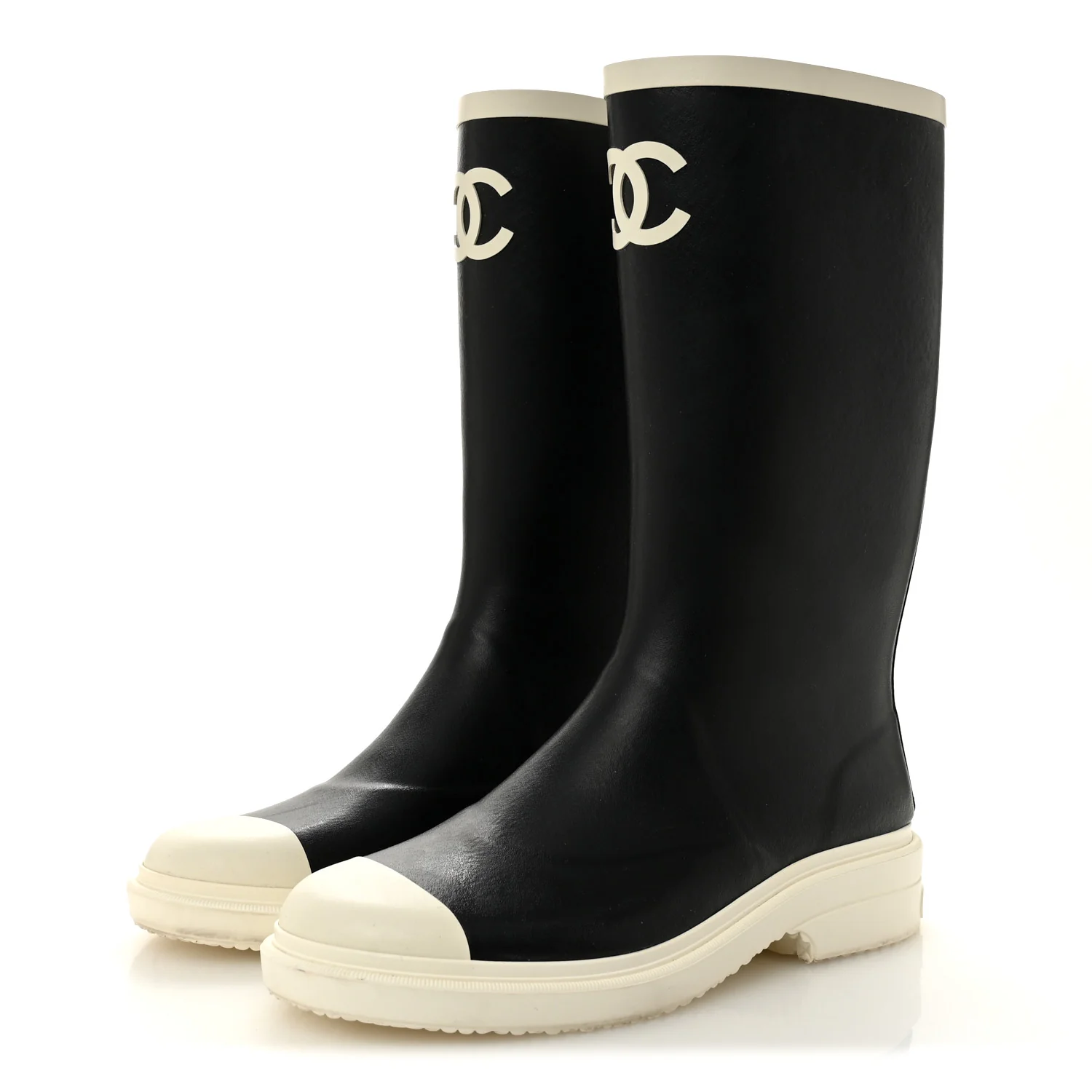 Caoutchouk CC High Boots 40 Black White - Image 4