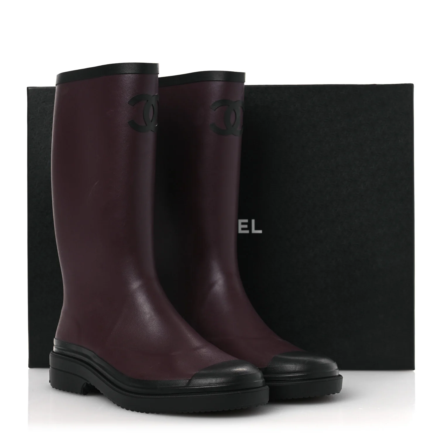Caoutchouk CC High Boots 41 Dark Burgundy Black - Image 14