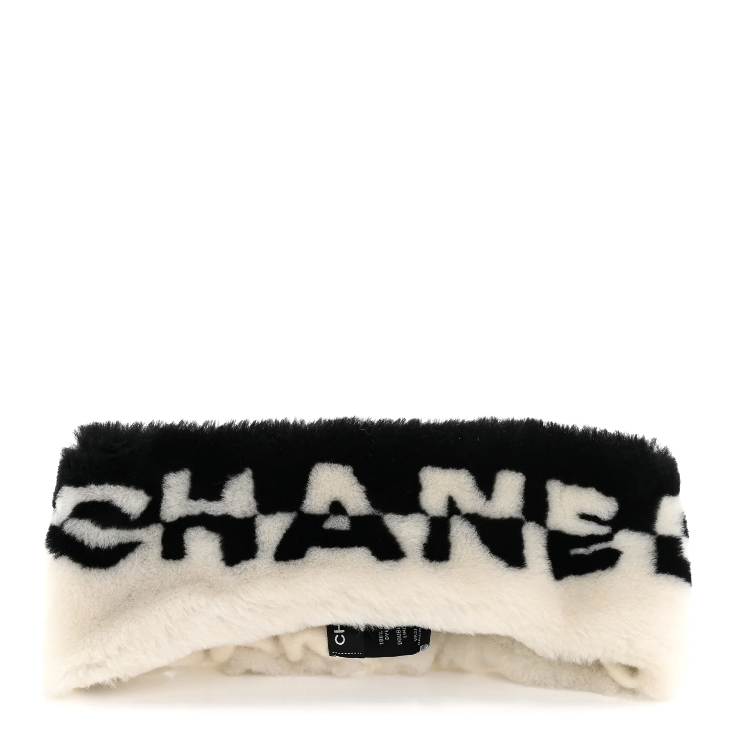 Cashmere Blend Logo Headband White Black - Image 2