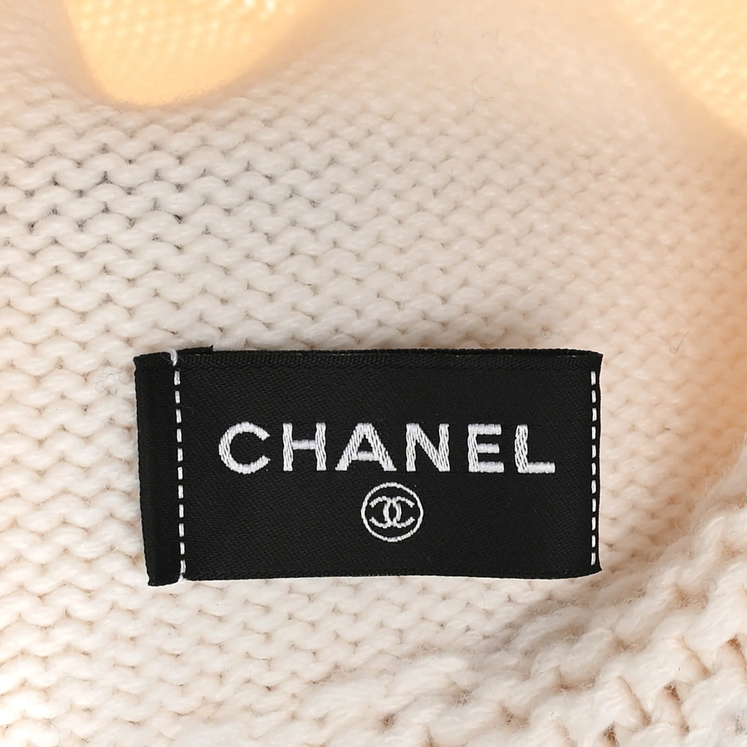 Cashmere CC Knitted Beanie Hat Black White - Image 5