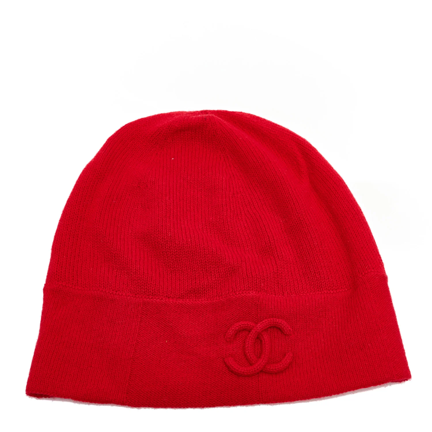 Cashmere Cotton CC Beanie Hat Red