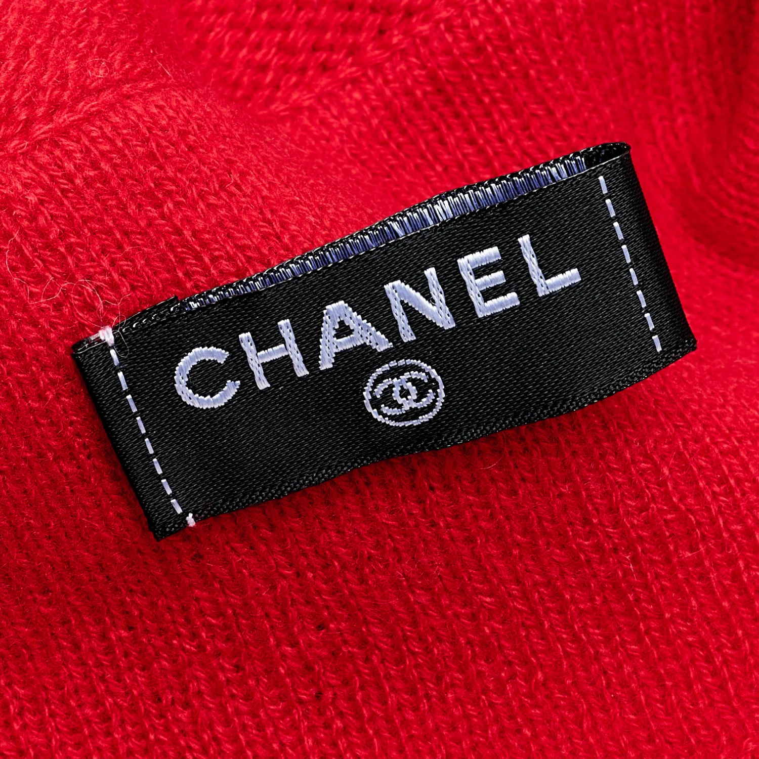 Cashmere Cotton CC Beanie Hat Red - Image 4
