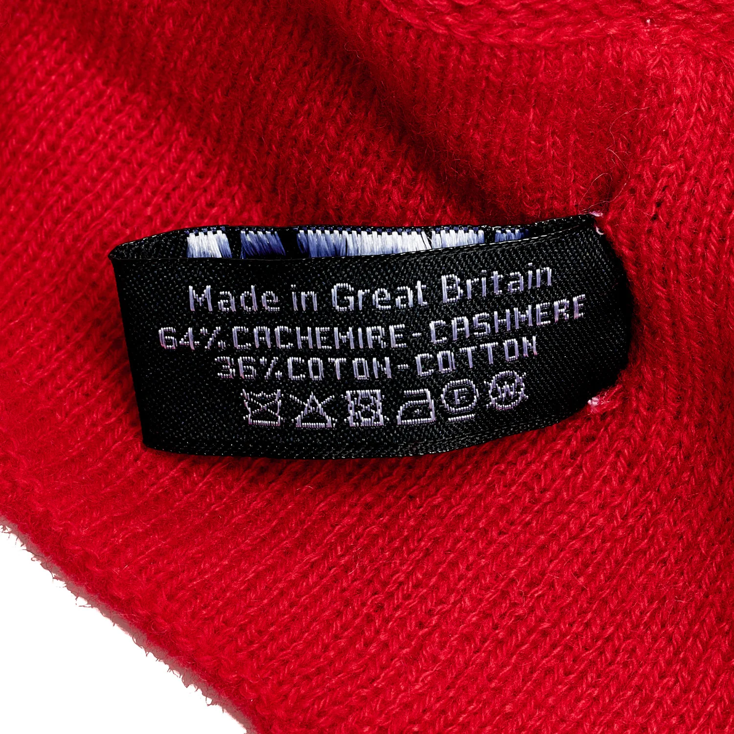 Cashmere Cotton CC Beanie Hat Red - Image 5