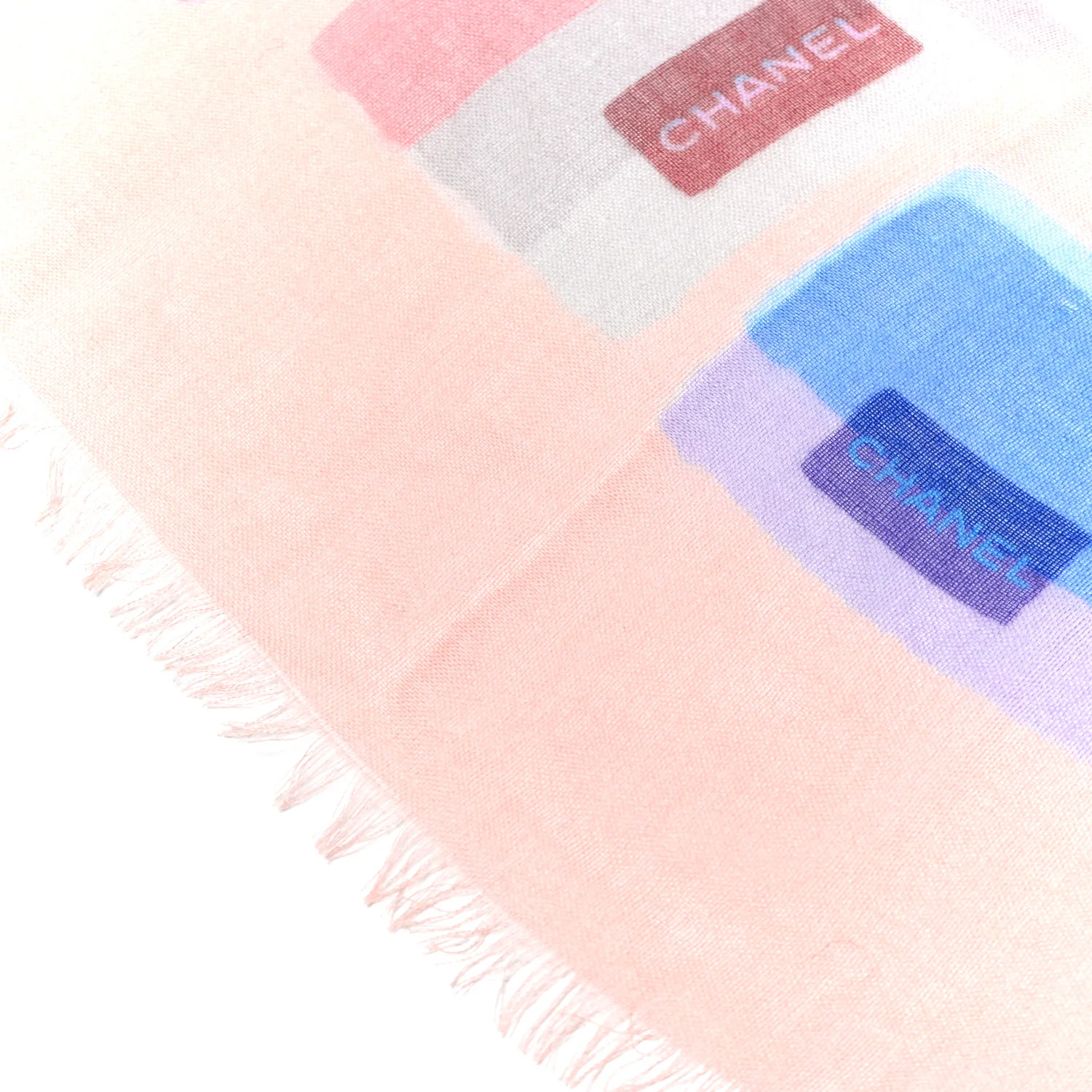 Cashmere Silk CC Logo Scarf Light Pink Pink Coral - Image 3