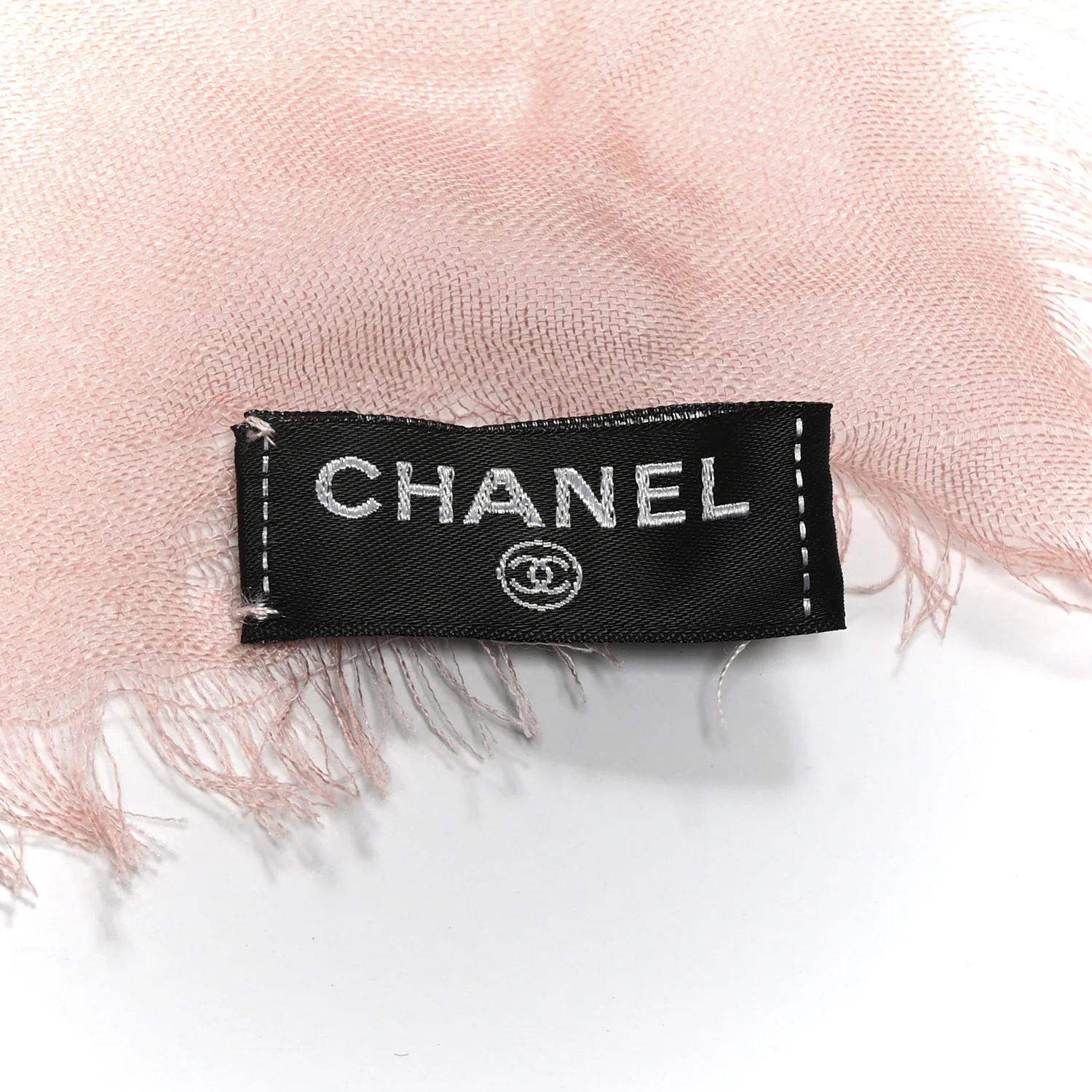 Cashmere Silk CC Logo Scarf Light Pink Pink Coral - Image 5