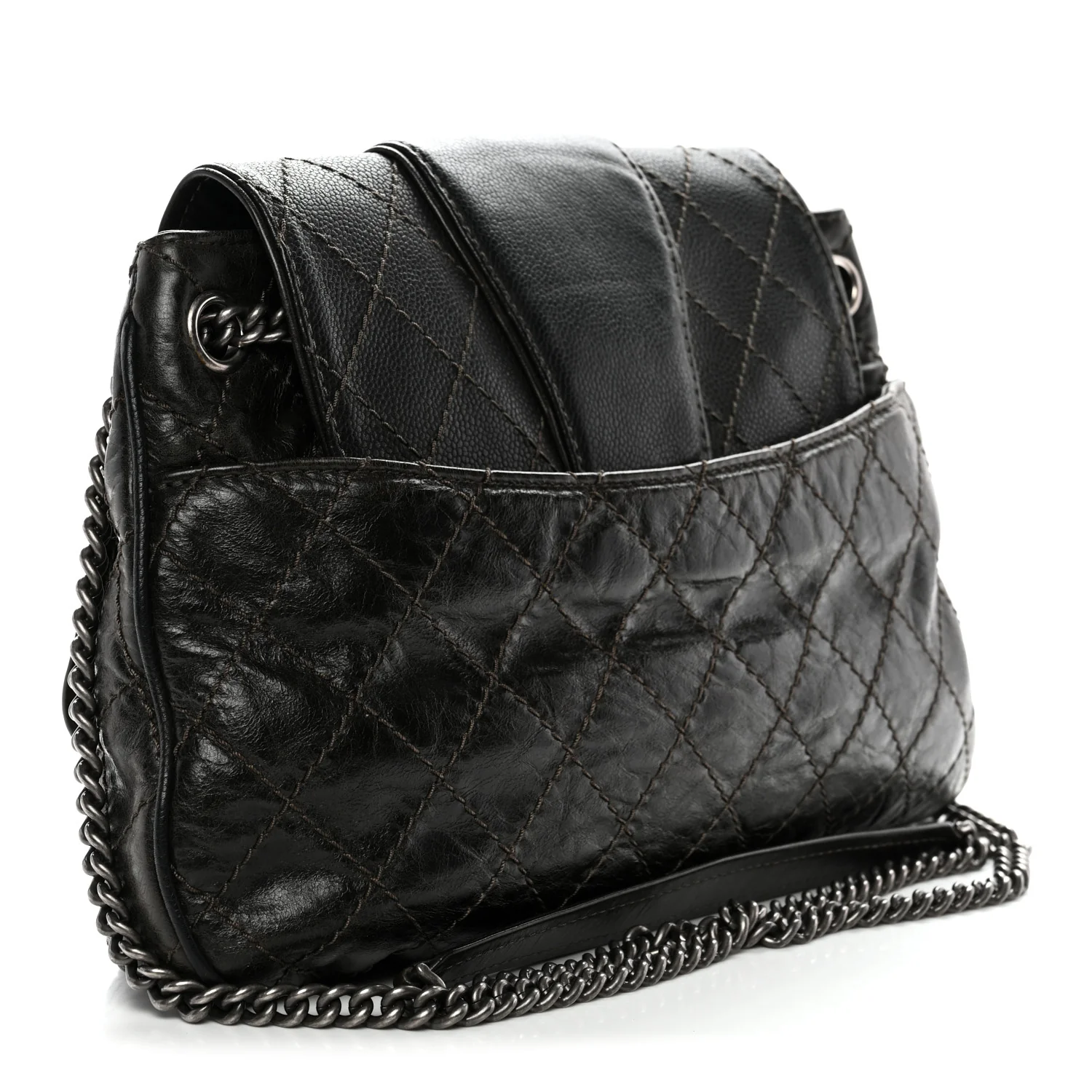 Caviar Aged Calfskin Medium Bubble Graphic Messenger Bag Grey - Image 3