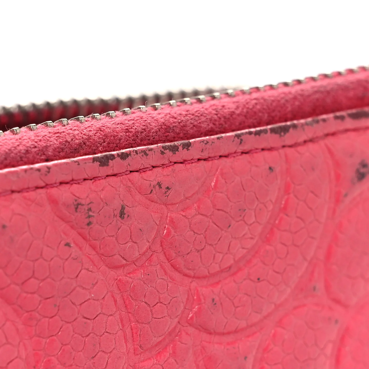 Caviar Camellia Embossed Key Holder Case Pink - Image 11