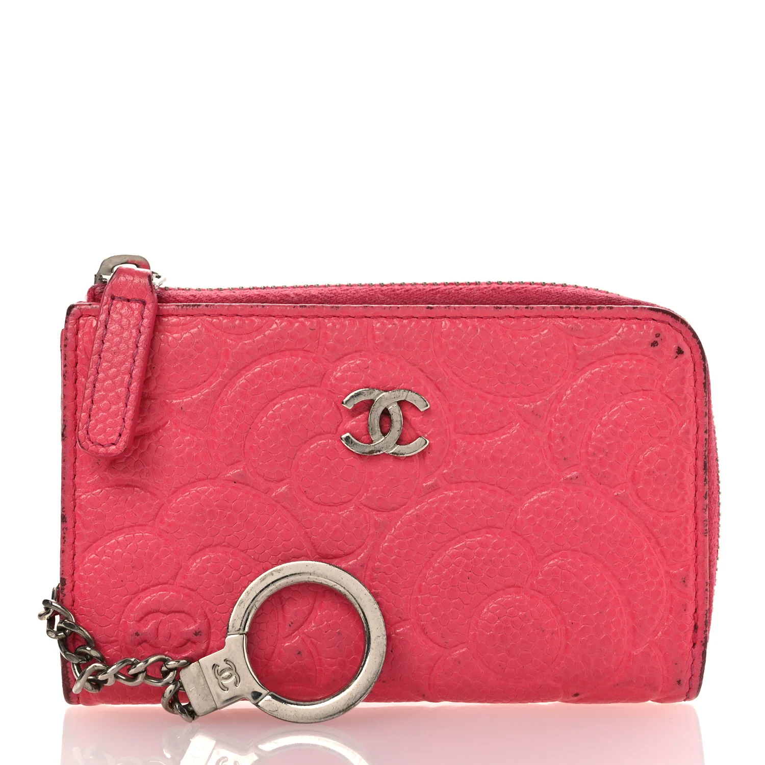 Caviar Camellia Embossed Key Holder Case Pink - Image 3