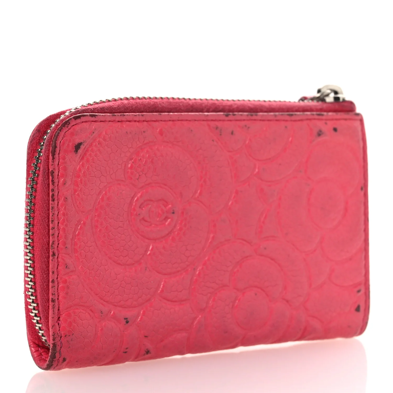 Caviar Camellia Embossed Key Holder Case Pink - Image 4