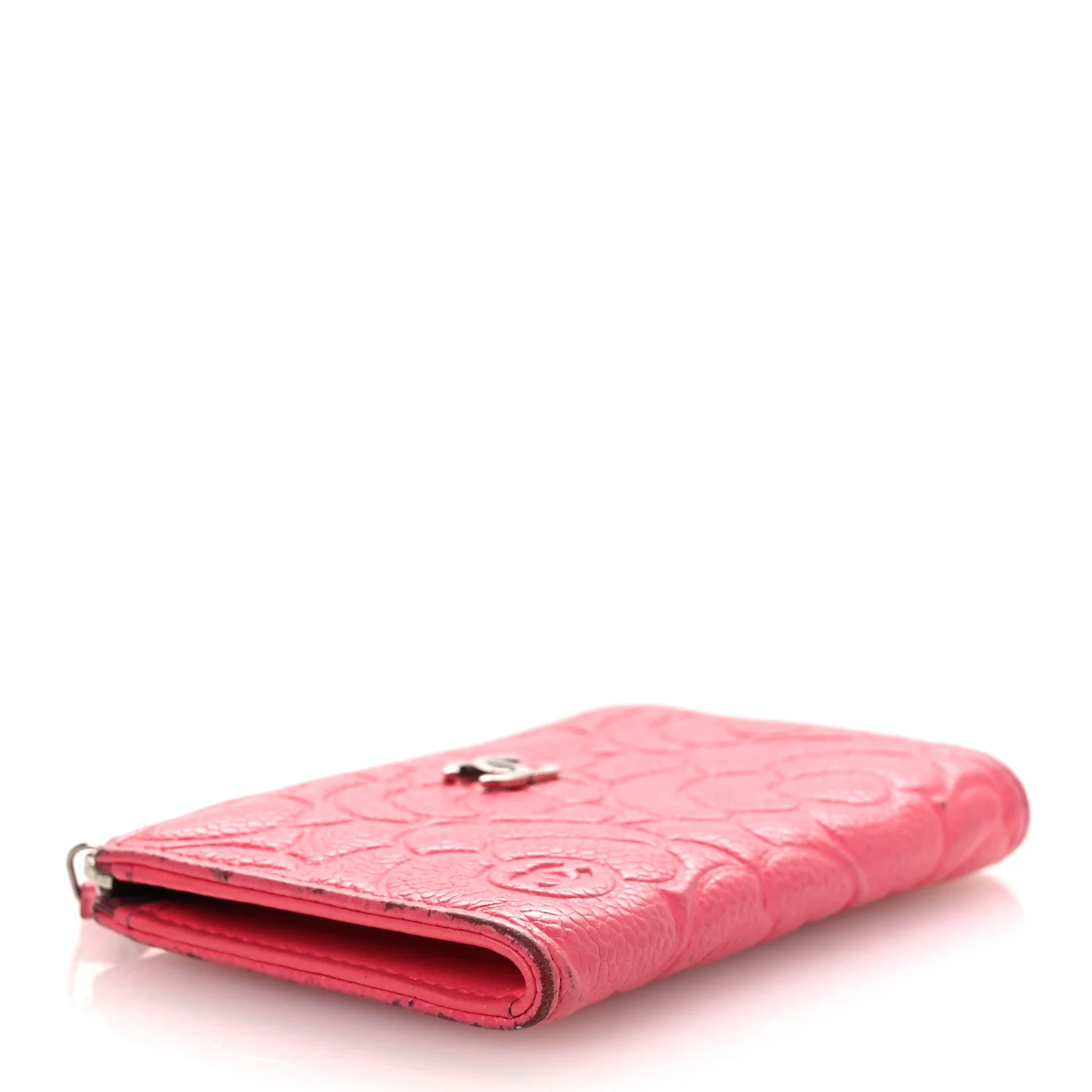 Caviar Camellia Embossed Key Holder Case Pink - Image 5