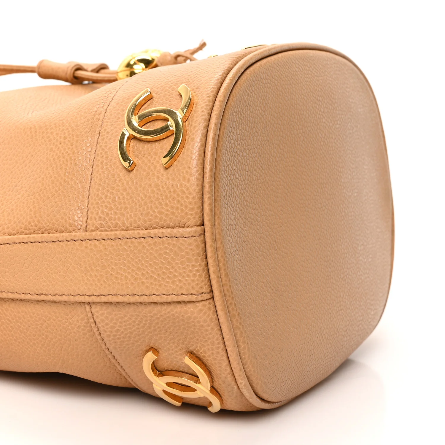 Caviar CC Drawstring Shoulder Bag Beige - Image 10