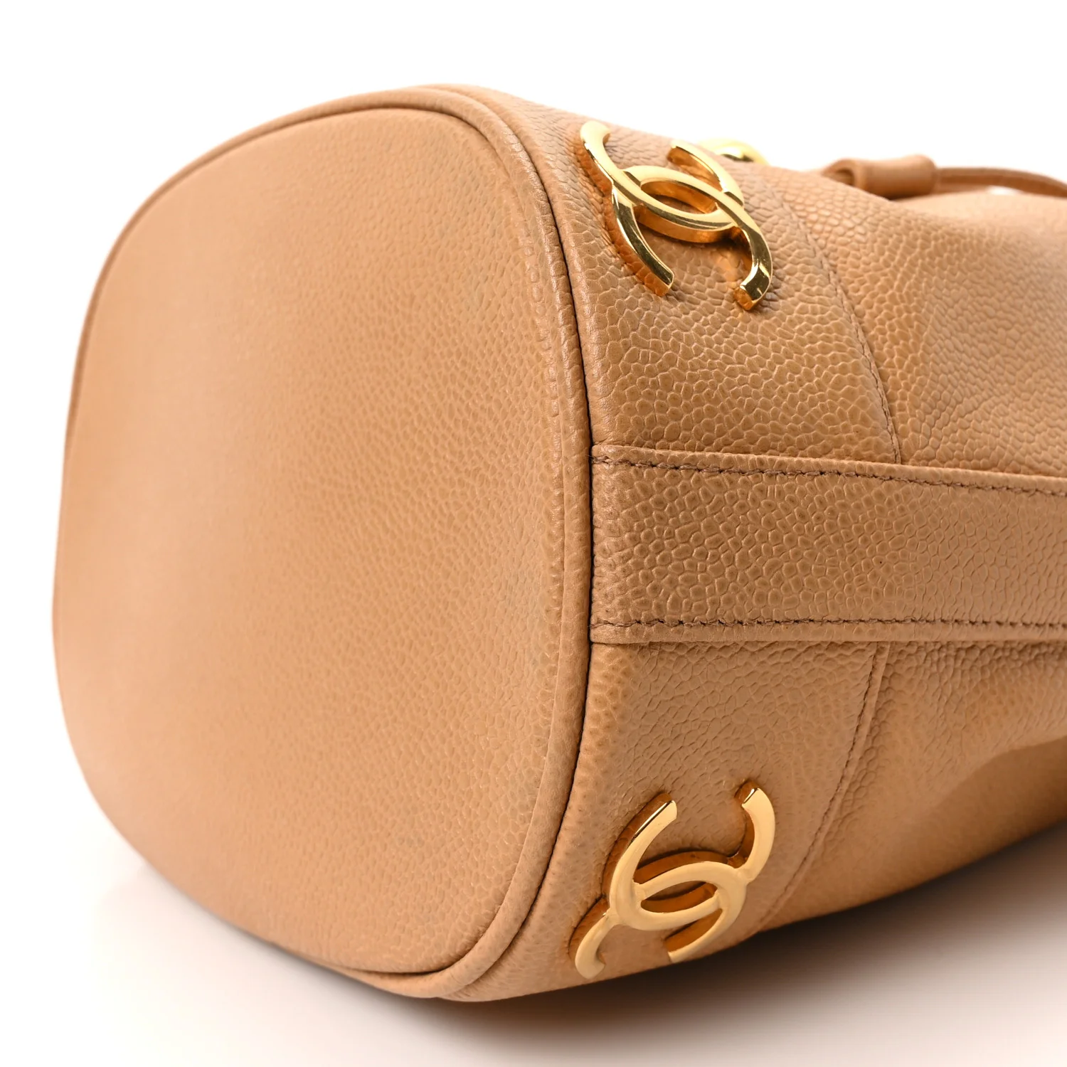 Caviar CC Drawstring Shoulder Bag Beige - Image 11