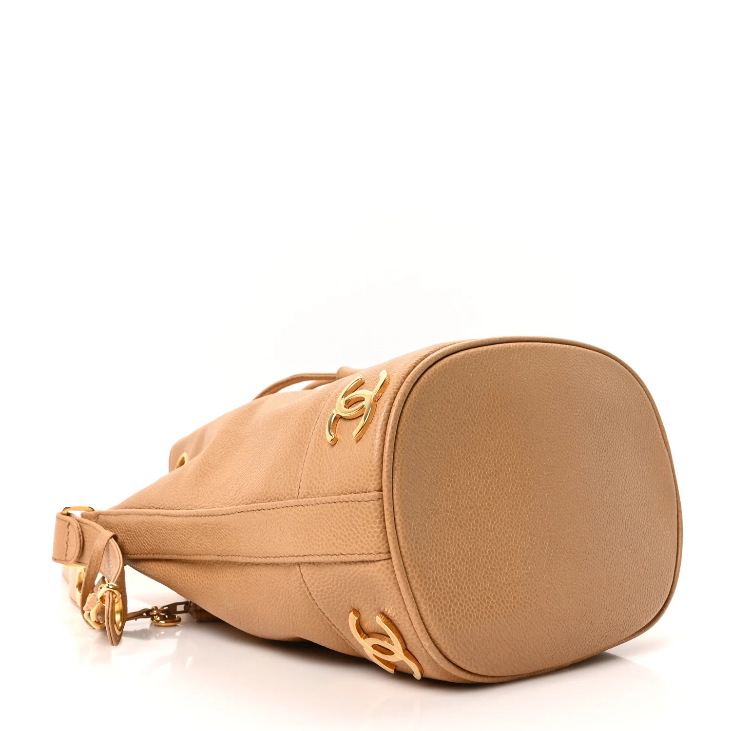 Caviar CC Drawstring Shoulder Bag Beige - Image 5