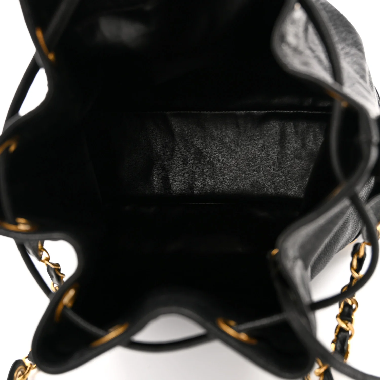 Caviar CC Drawstring Shoulder Bag Black - Image 5