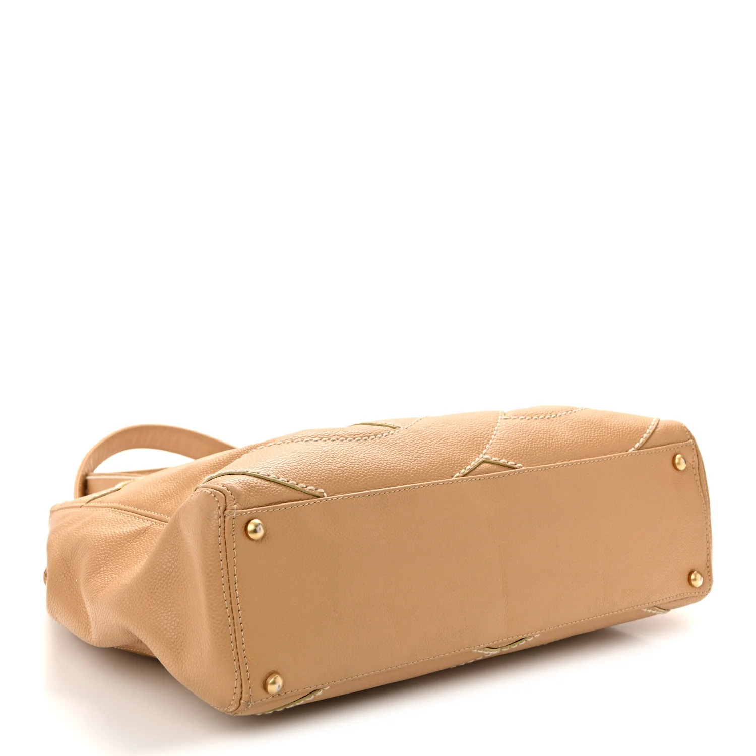 Caviar CC Stitched Medium Tote Beige - Image 4