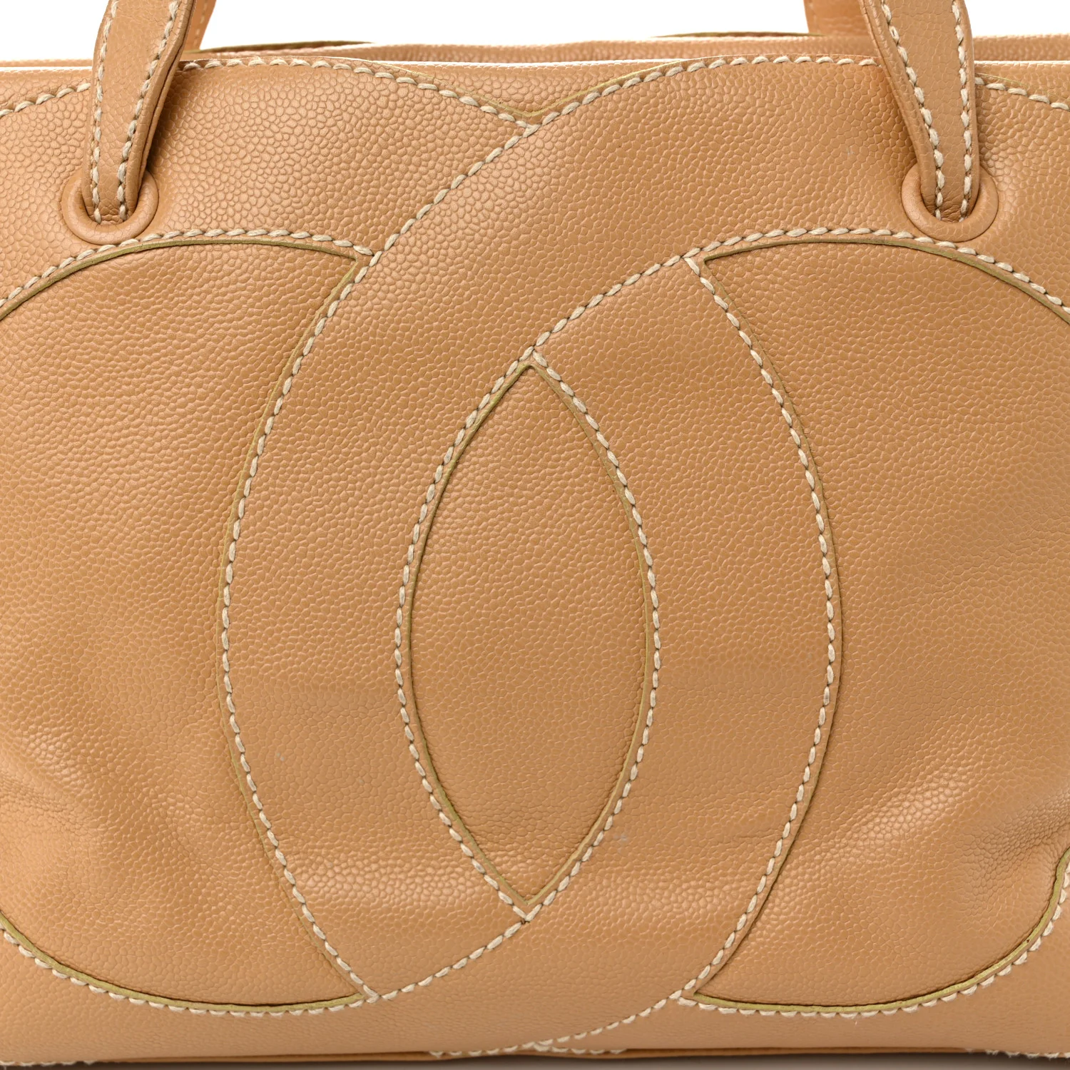Caviar CC Stitched Medium Tote Beige - Image 8