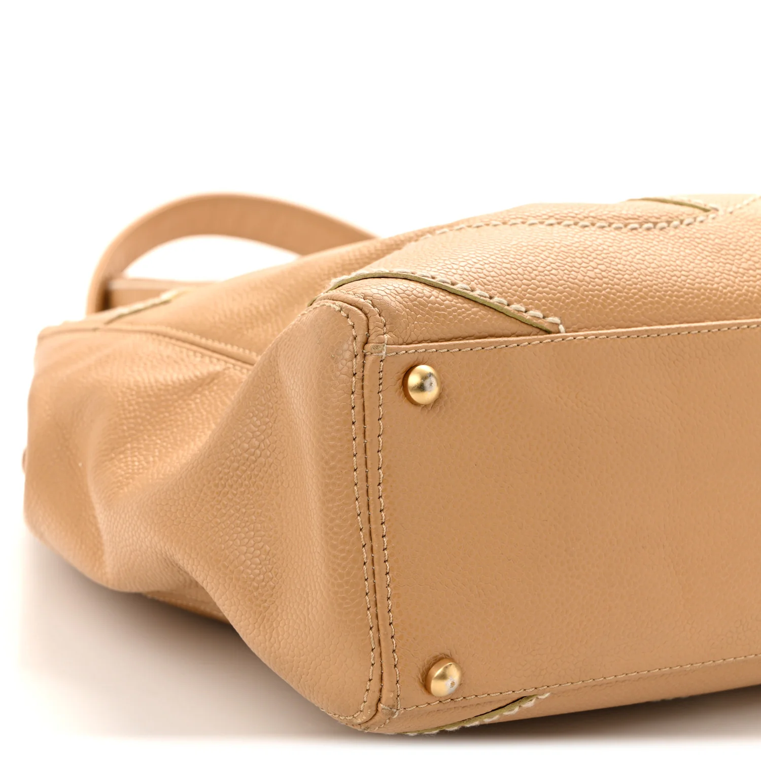 Caviar CC Stitched Medium Tote Beige - Image 9