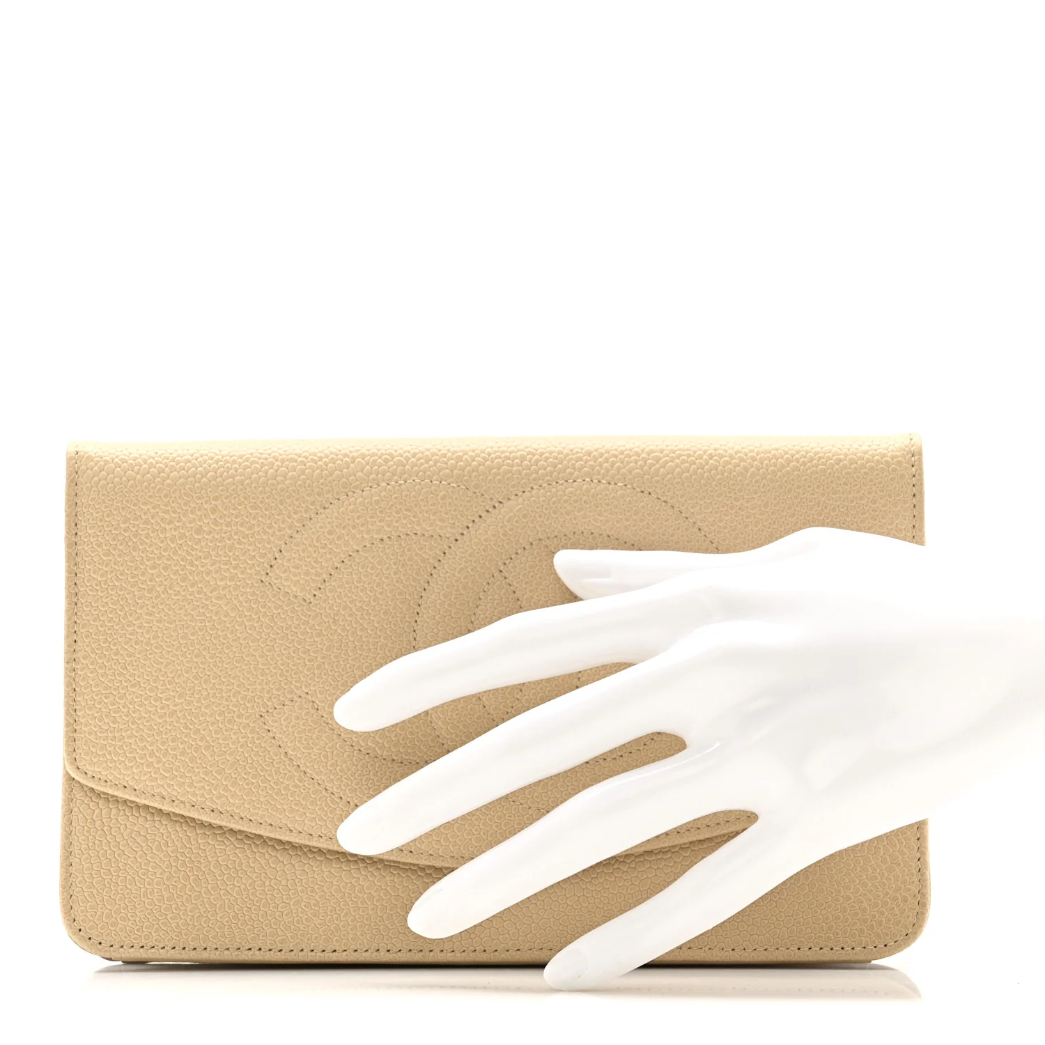 Caviar CC Timeless Flap Wallet Beige - Image 2