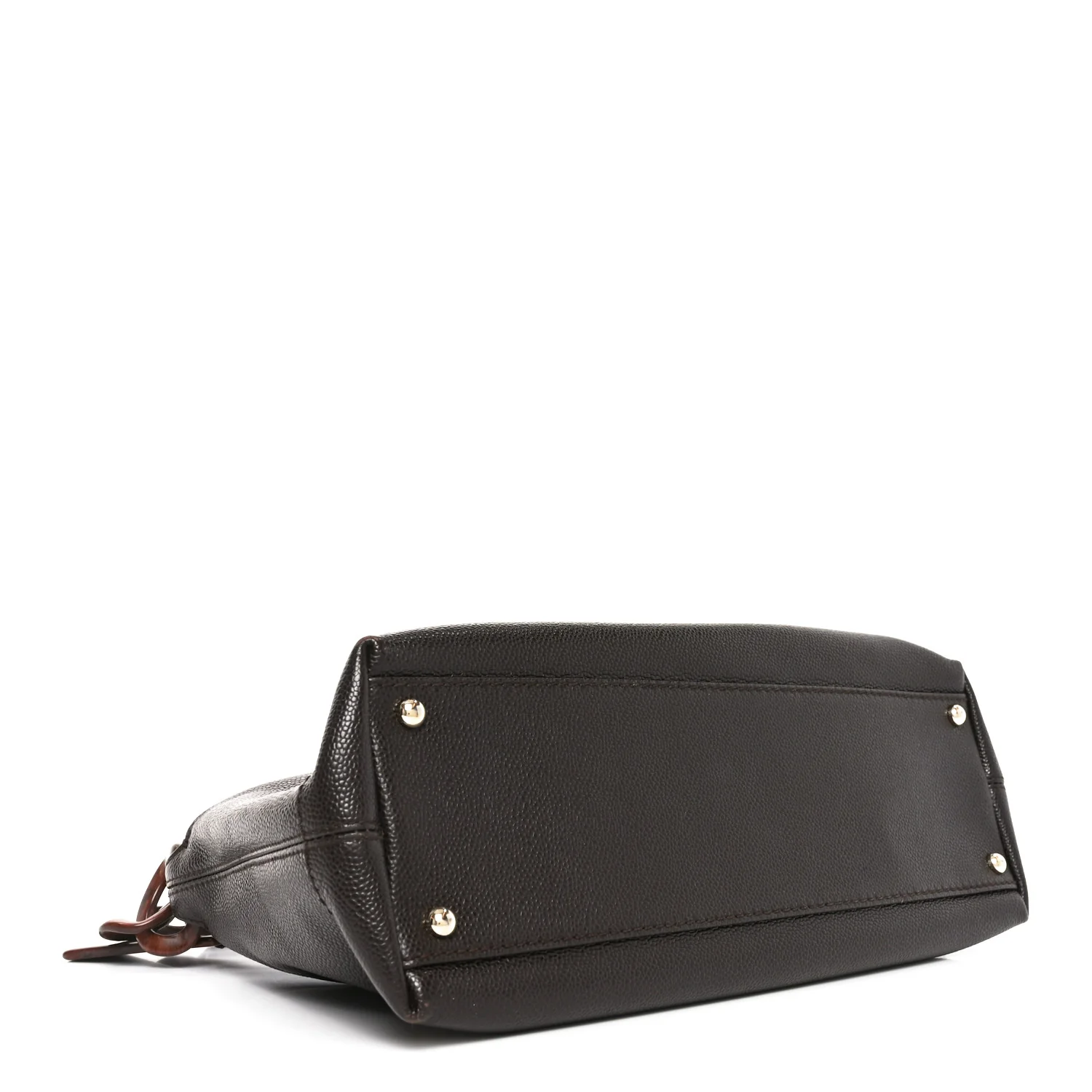 Caviar CC Wood Chain Hobo Dark Brown - Image 4