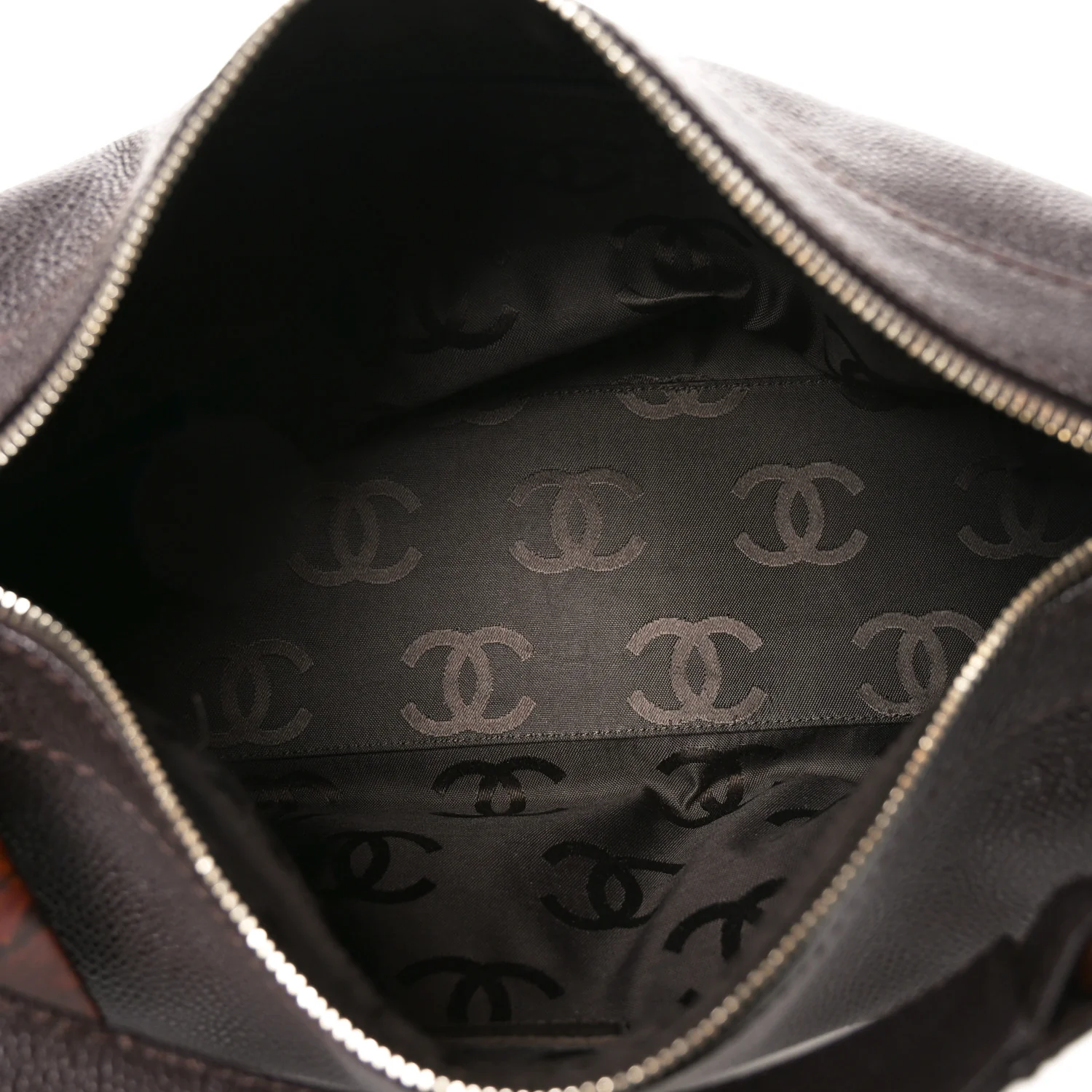 Caviar CC Wood Chain Hobo Dark Brown - Image 5