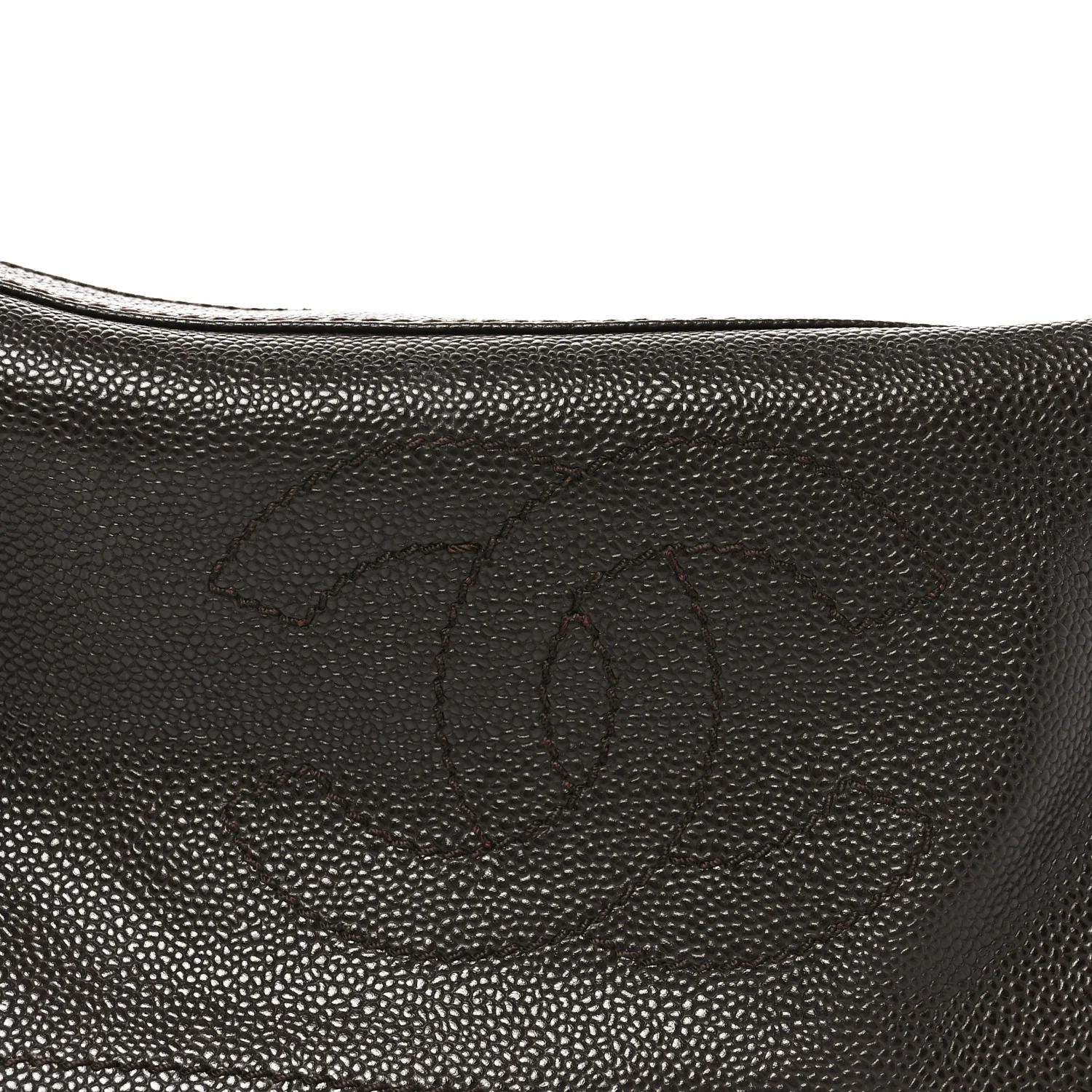 Caviar CC Wood Chain Hobo Dark Brown - Image 8