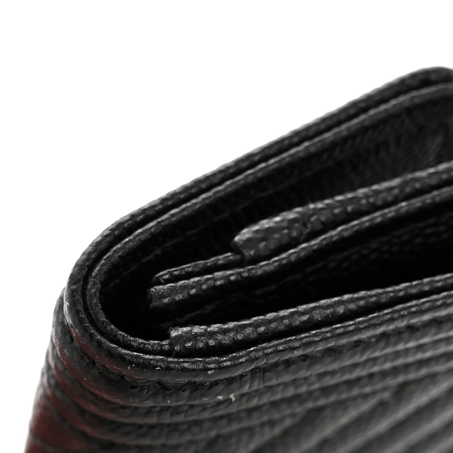 Caviar Chevron Quilted Boy Flap Card Holder Black - Image 8