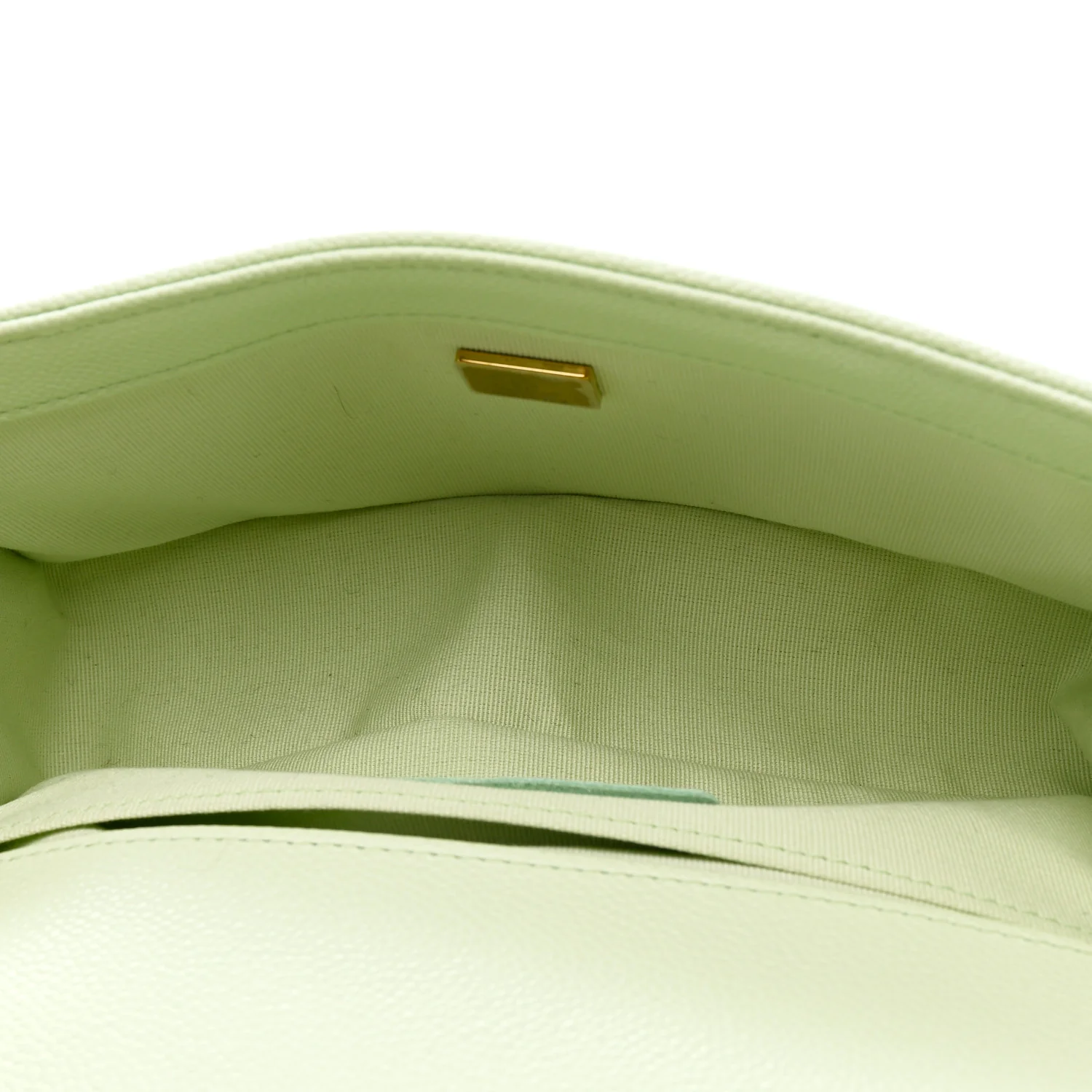 Caviar Chevron Quilted Medium Boy Flap Light Green - Image 5