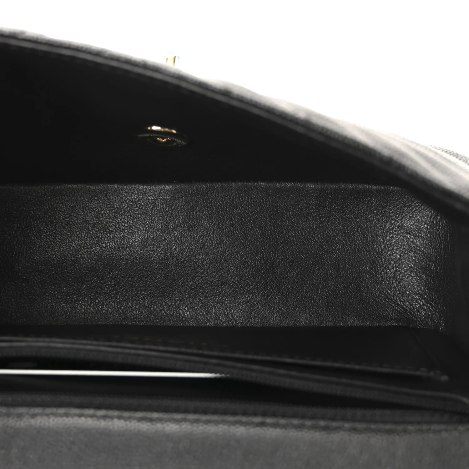 Caviar Chevron Quilted Mini Rectangular Flap Black - Image 5