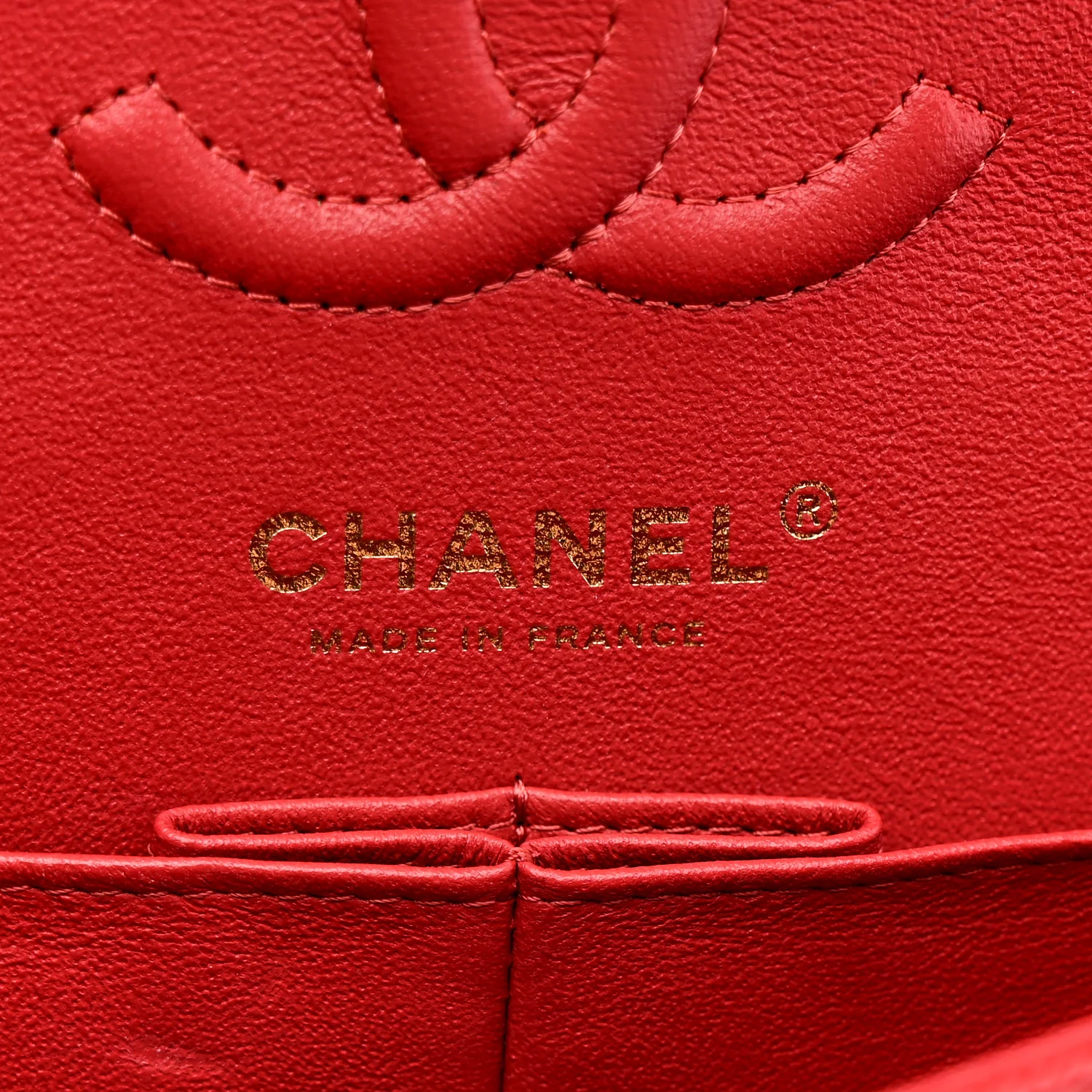 Caviar Chevron Quilted Small Double Flap Red - Image 6
