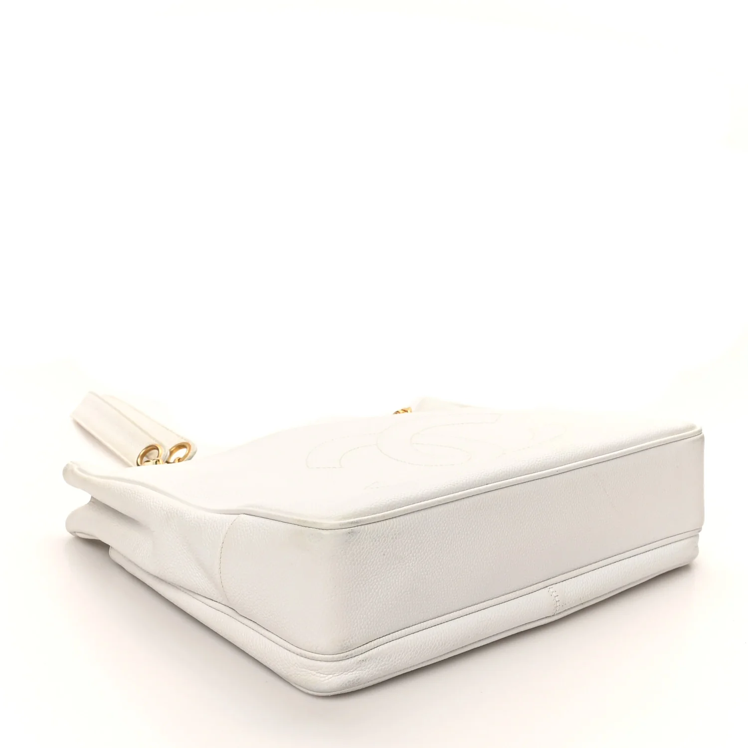 Caviar Flap Shoulder Bag White - Image 4