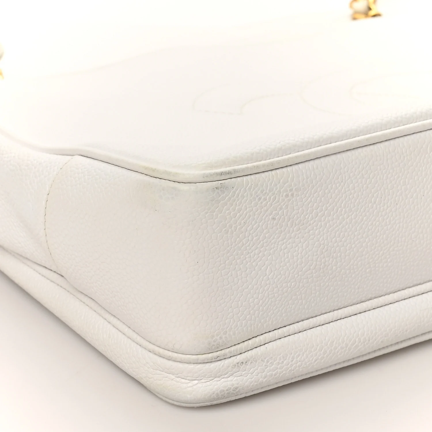 Caviar Flap Shoulder Bag White - Image 8