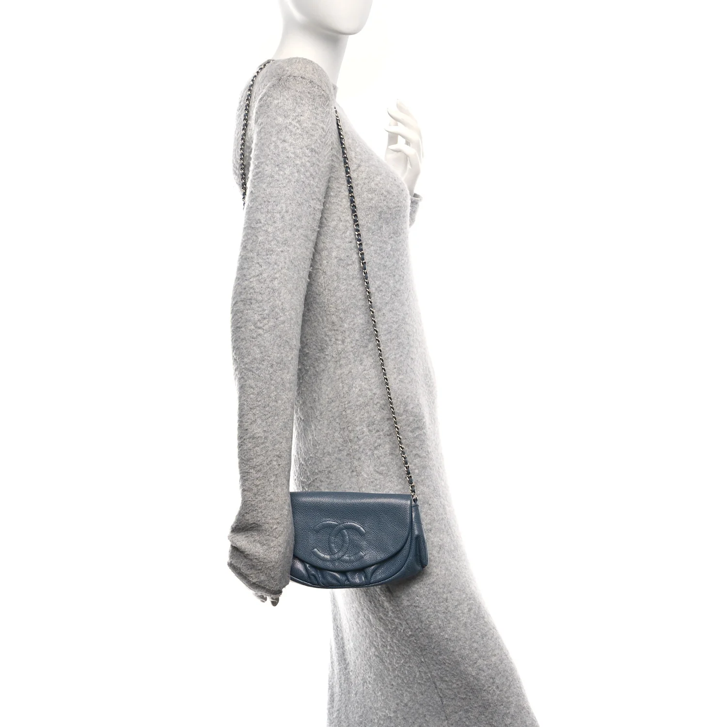 Caviar Half Moon Wallet On Chain WOC Blue - Image 2
