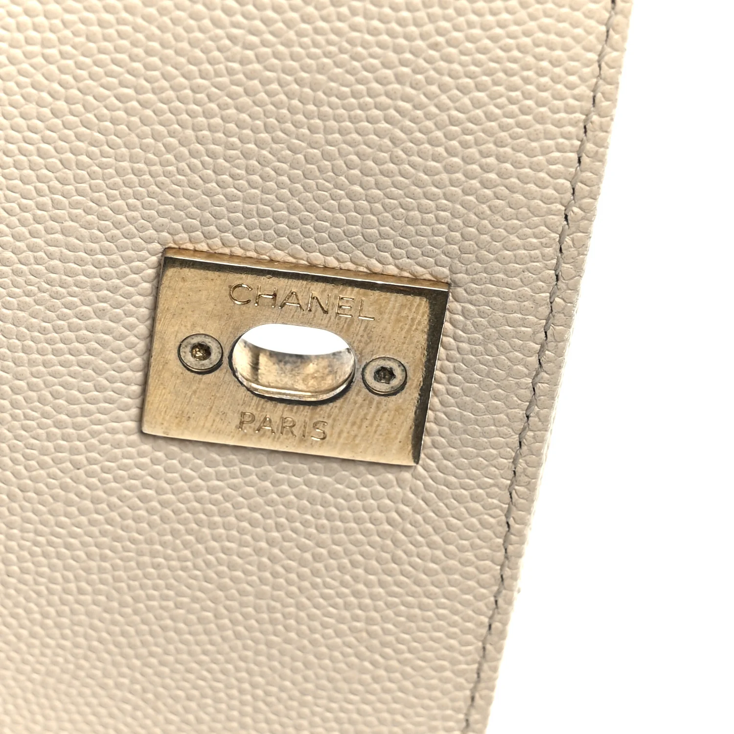 Caviar Lizard Embossed Chevron Quilted Small Coco Handle Flap Beige - Image 7